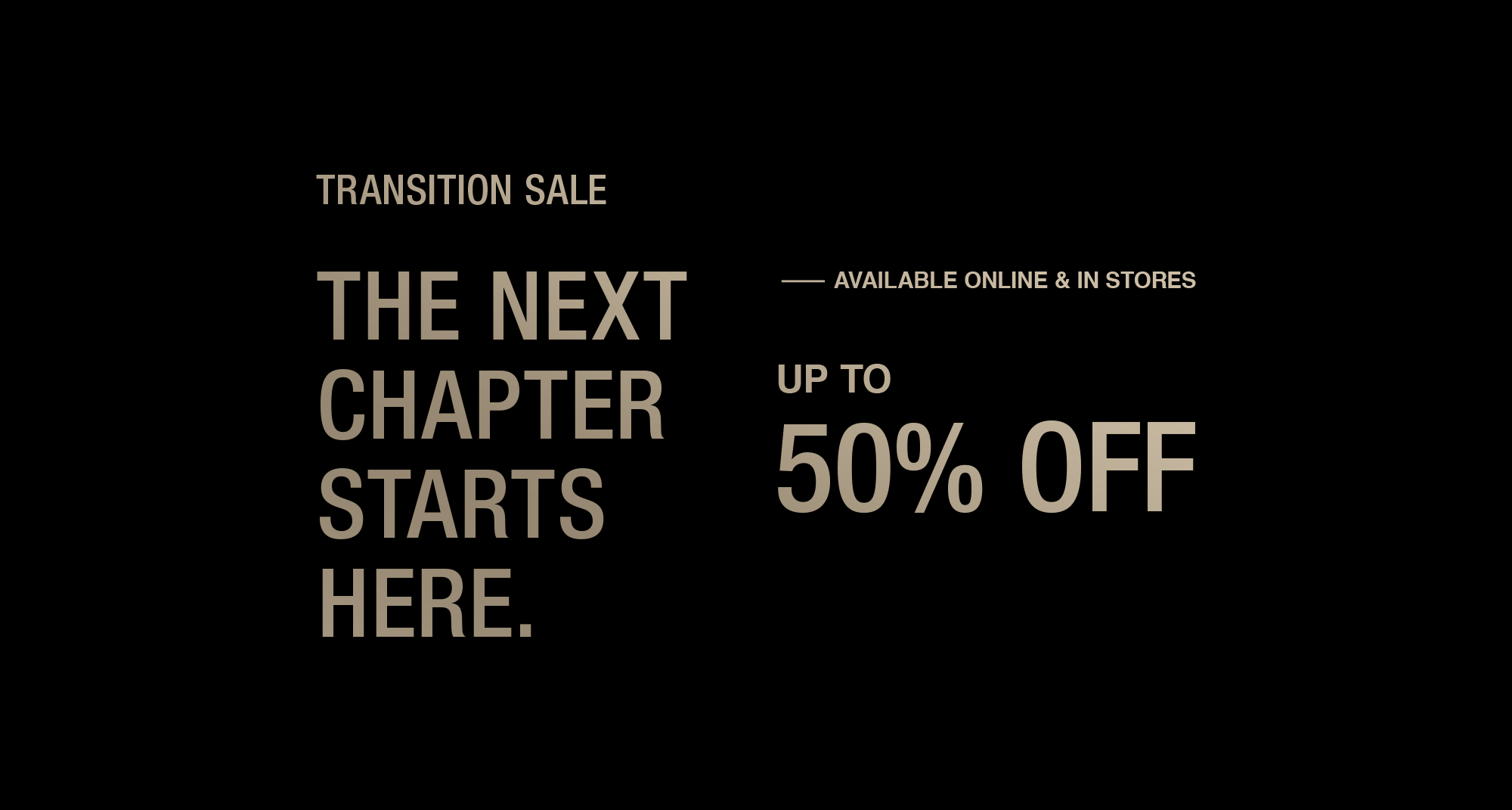 Transition Sale