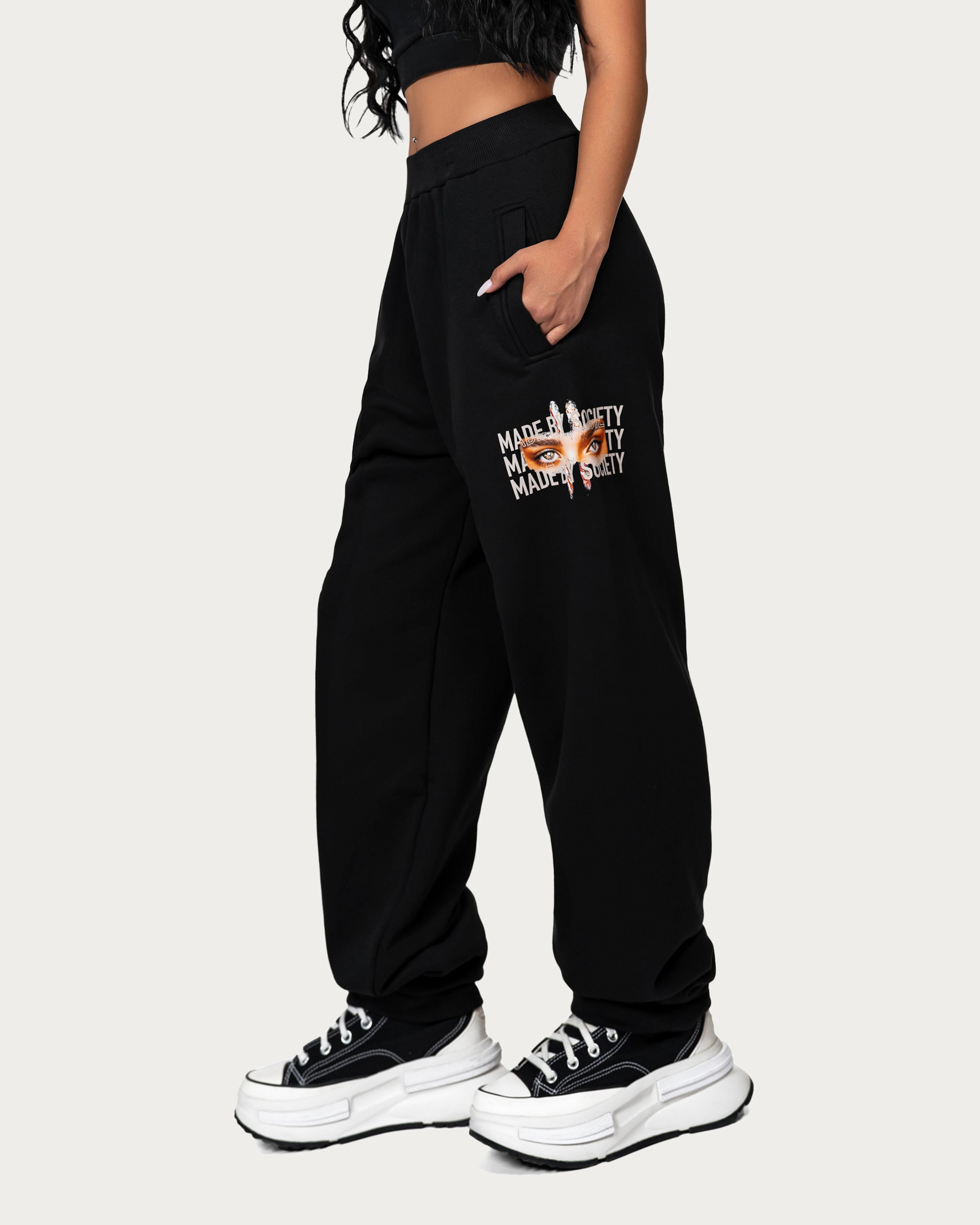 Luźne spodnie joggery - P24865