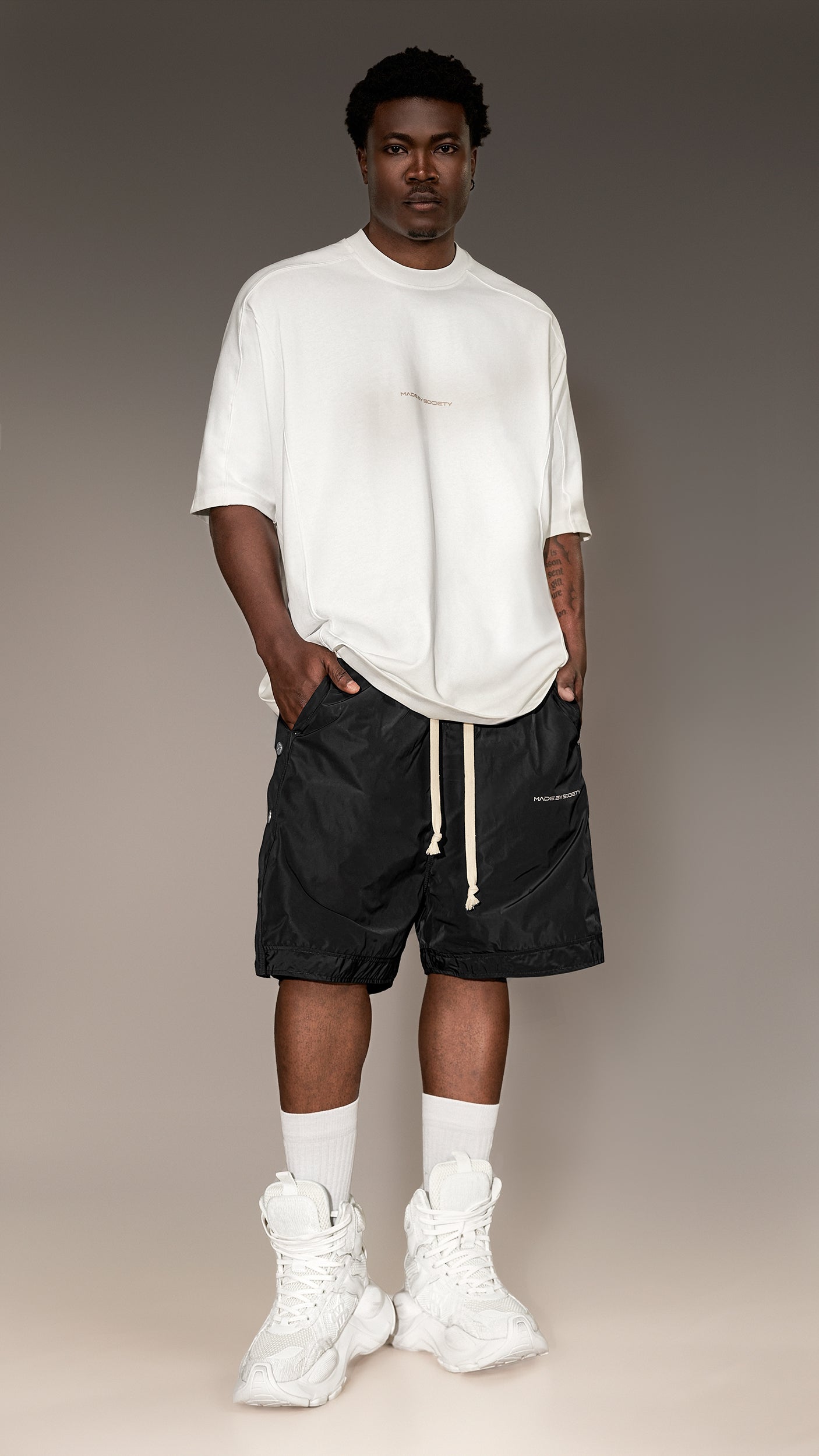 Bermude cu capse "Made by Society" – B16197