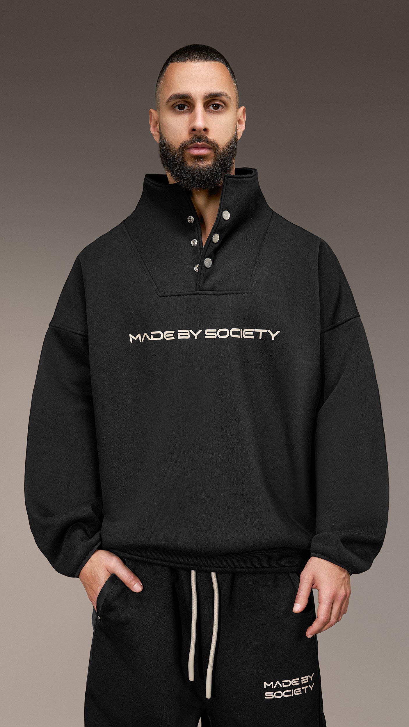 Bluza "Made by Society" z zatrzaskami - H16004