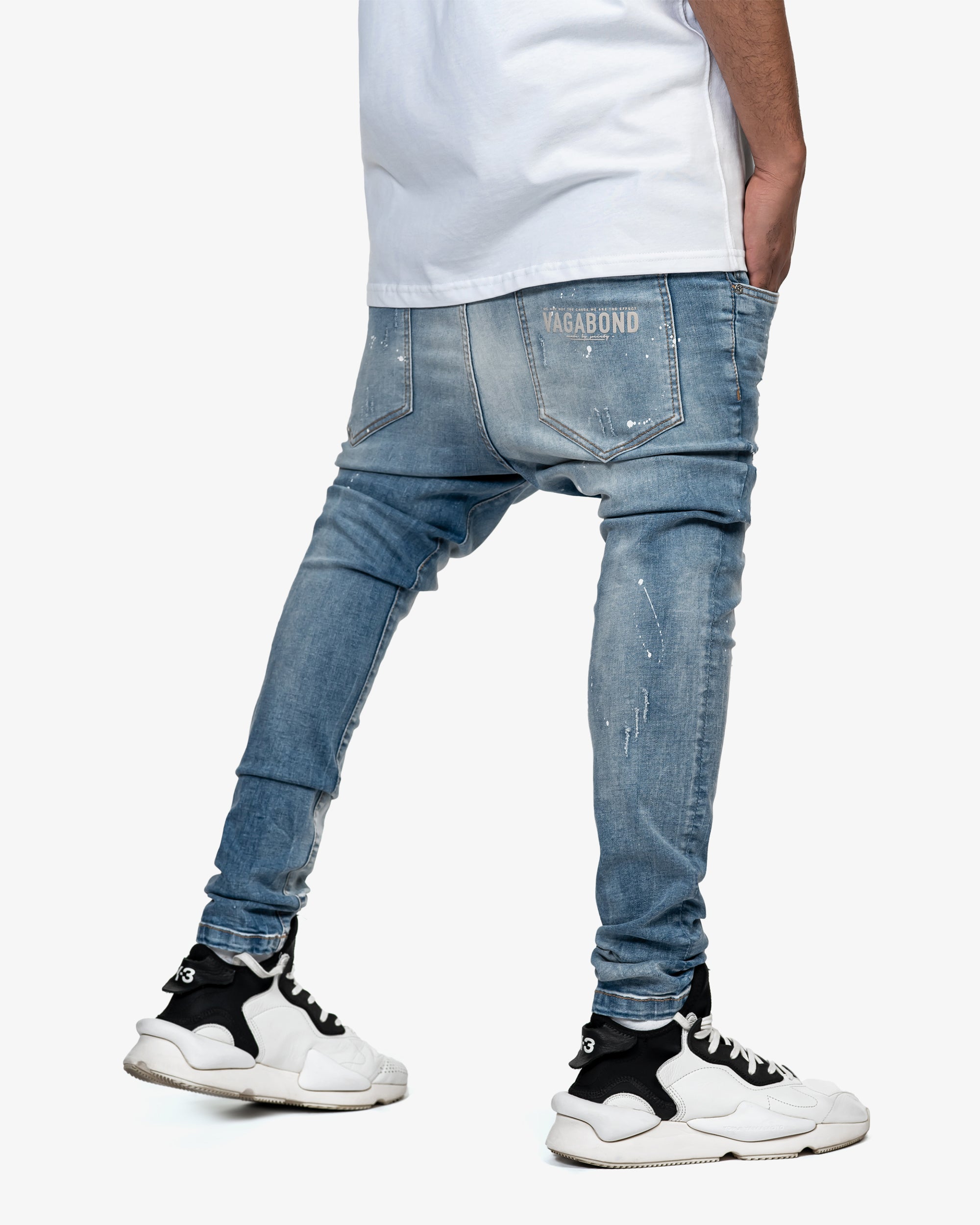 Spodnie jeansowe z przetarciami - P13630