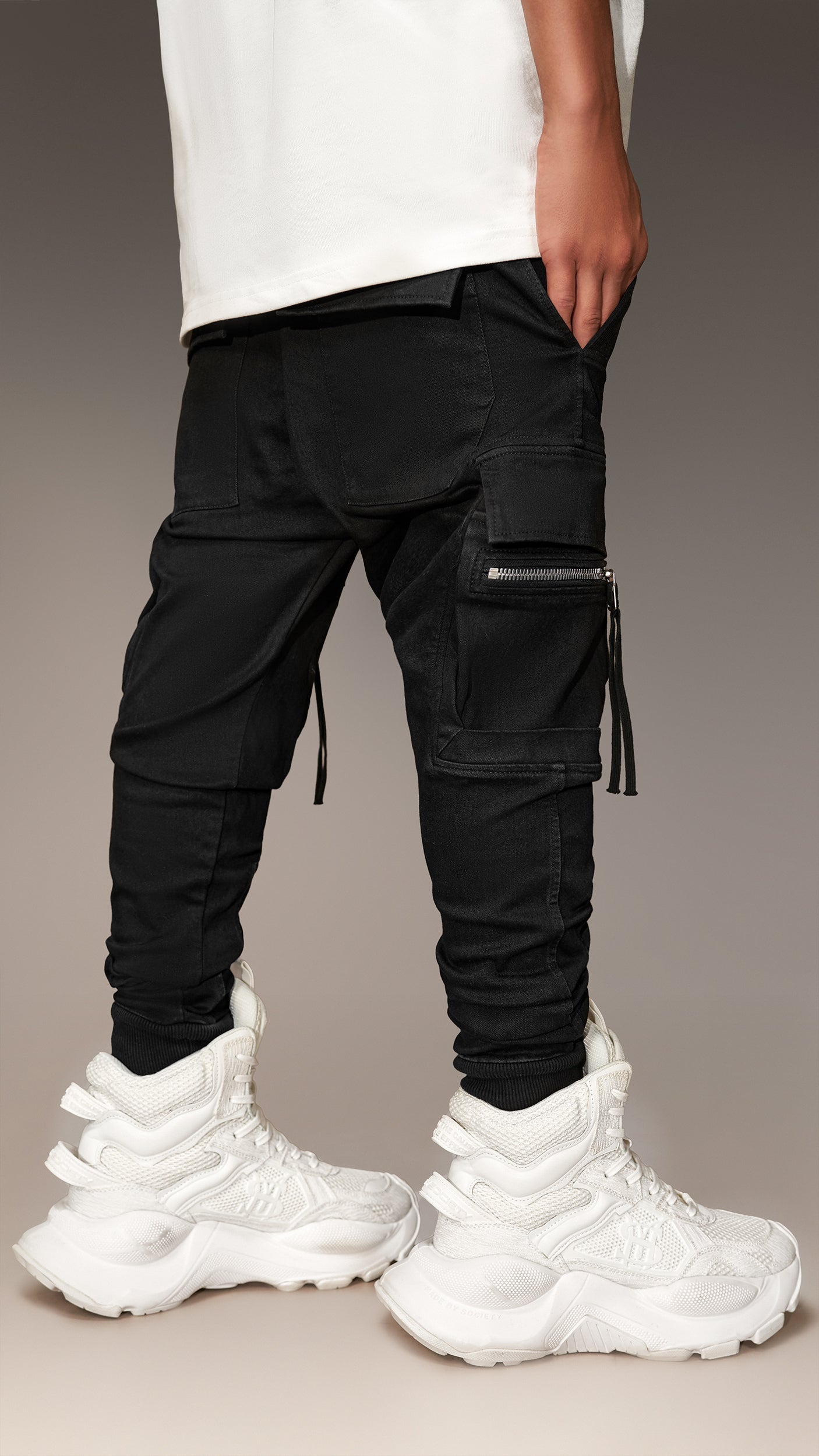 Spodnie cargo denimowe - P11524