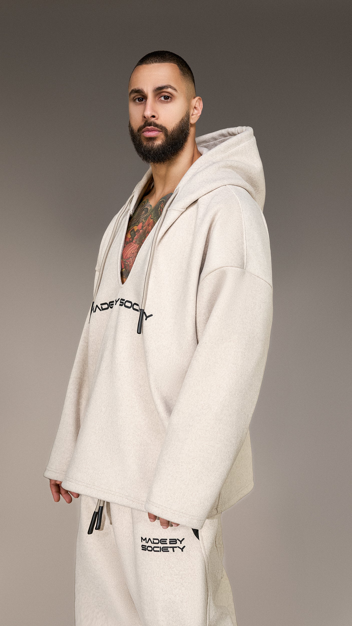 Oversizedowy bluza "Made by Society" - H15996