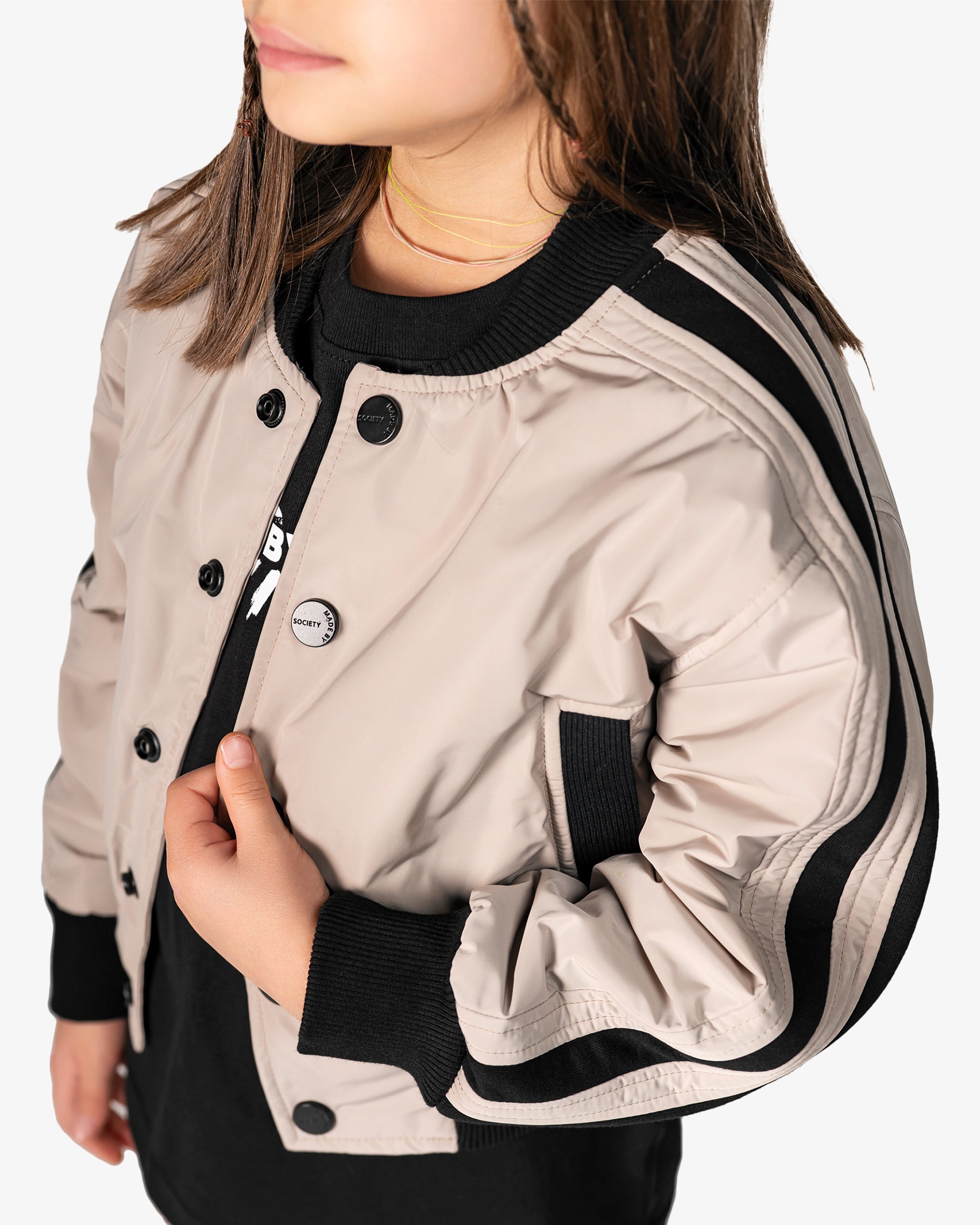 Kurtka bomber w paski - J34130