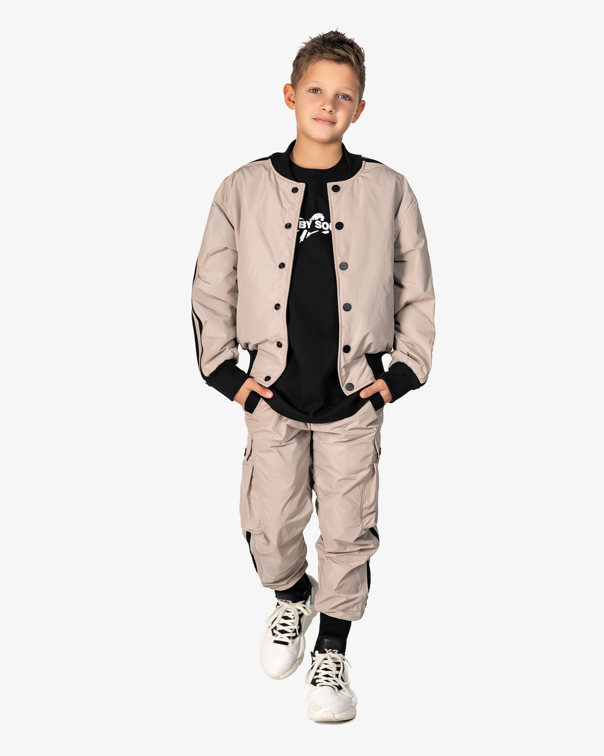 Kurtka bomber w paski - J34130