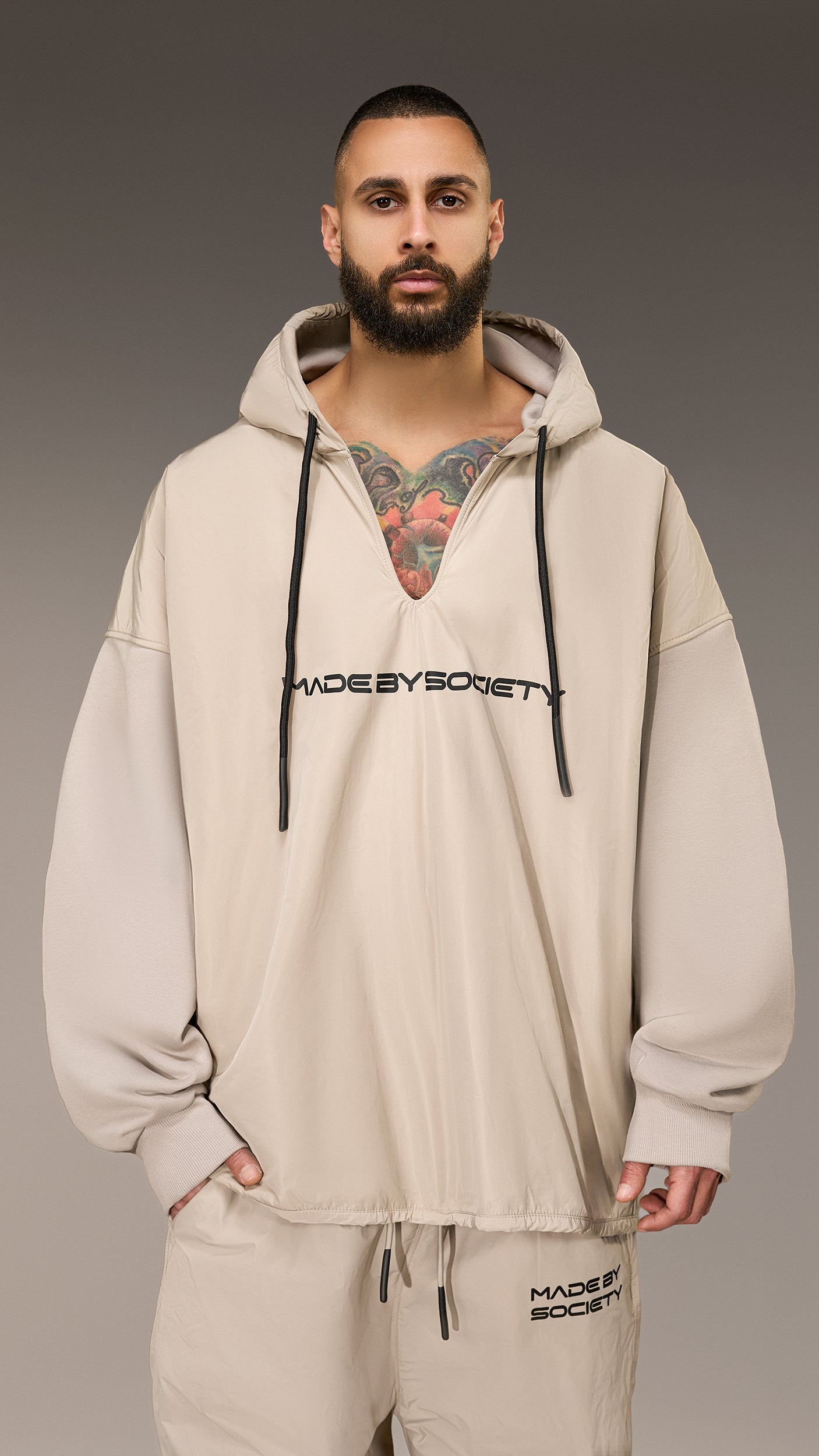 Oversized Hoodie "Made by Society" - H16085