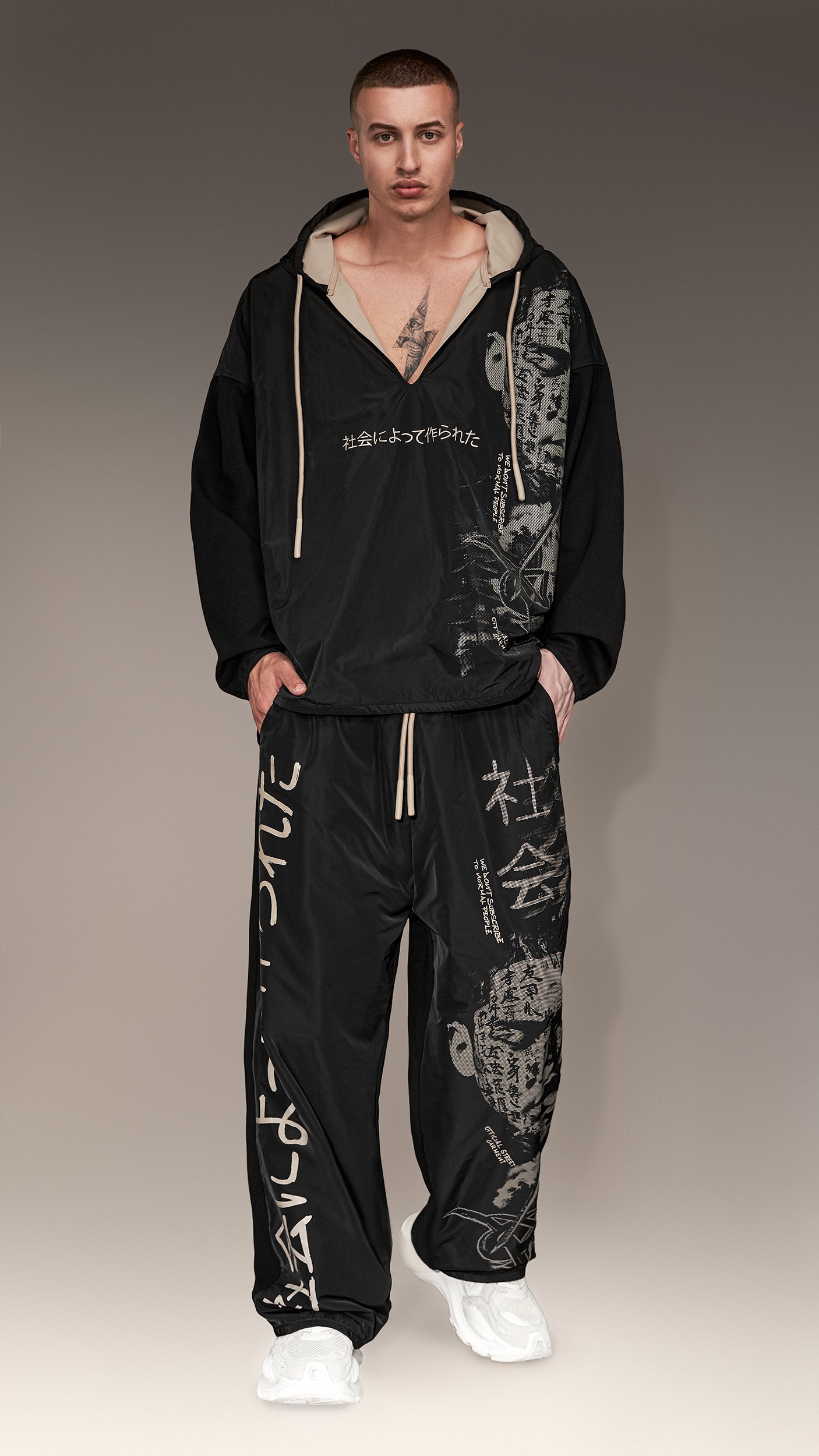 Pantaloni cu imprimeu japonez - P15962