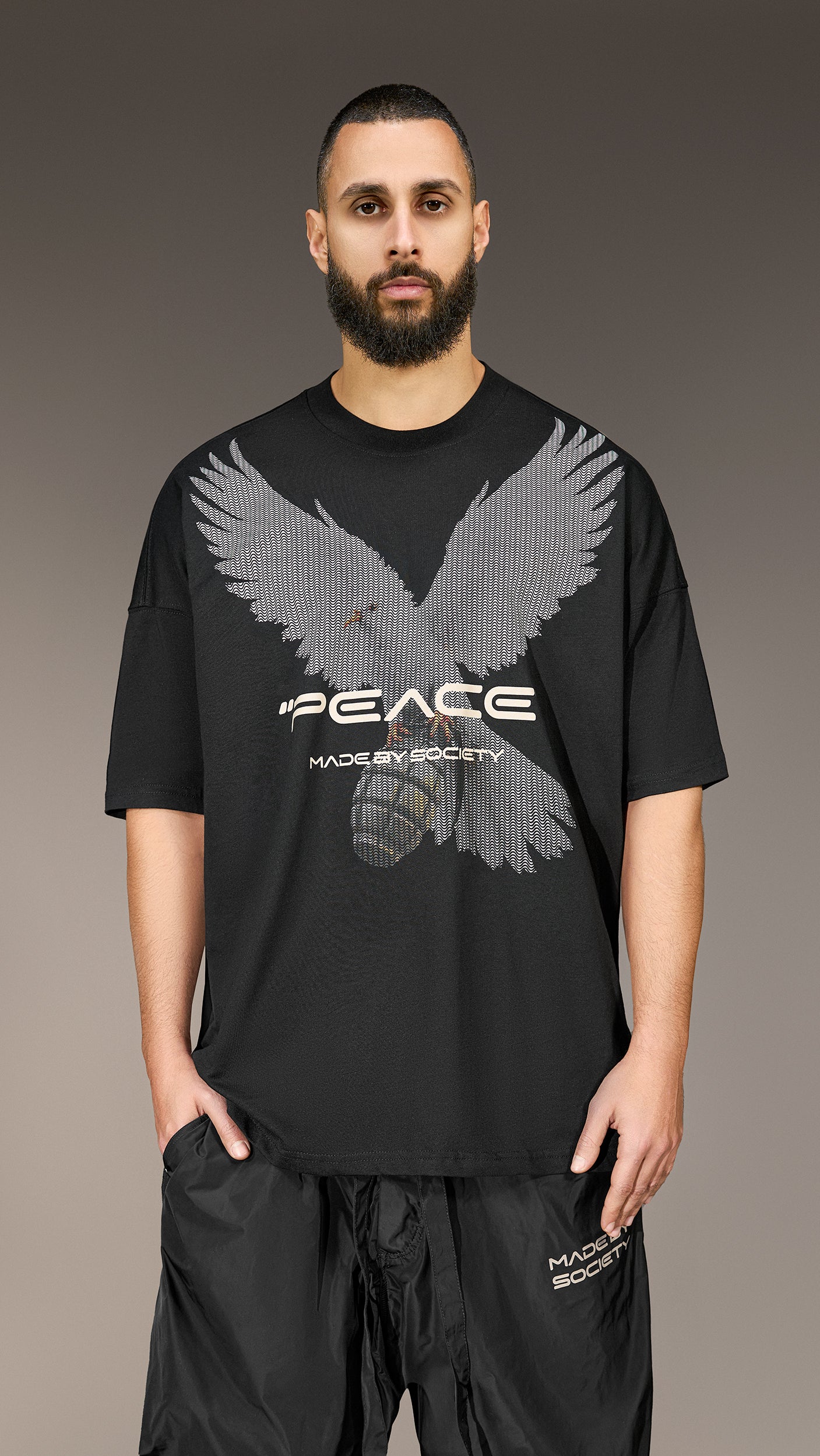 Koszulka "PEACE" Made by Society - T15981