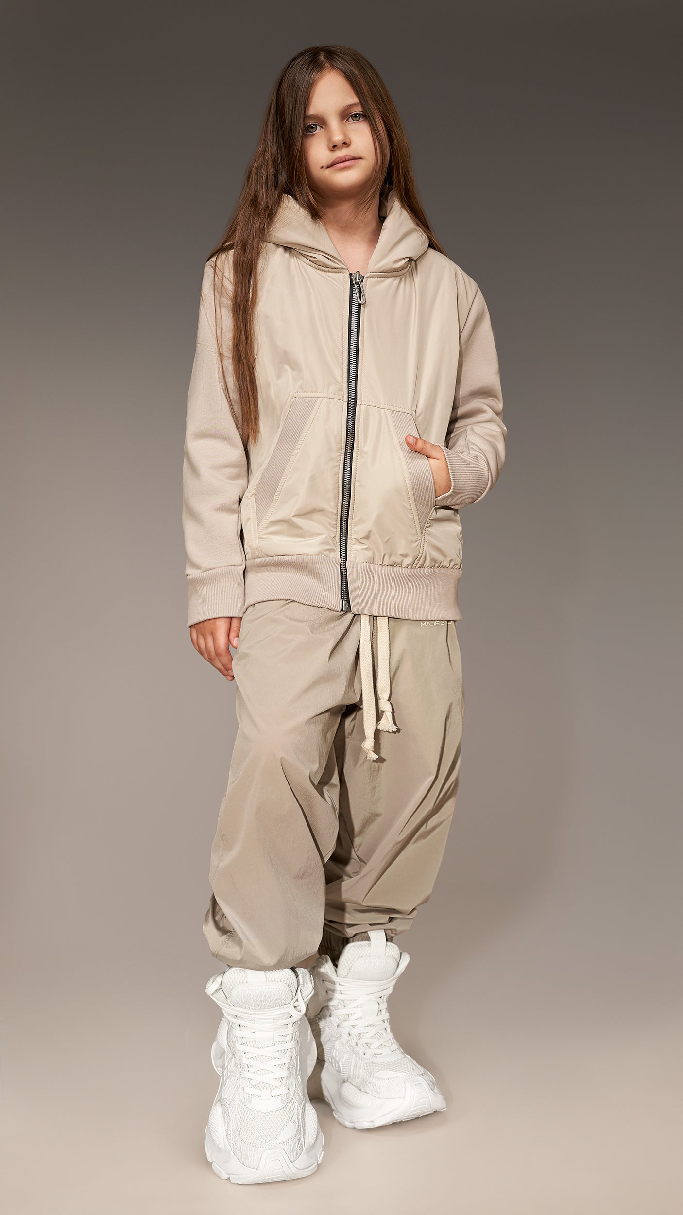 Bluza z kapturem na suwak - H35047