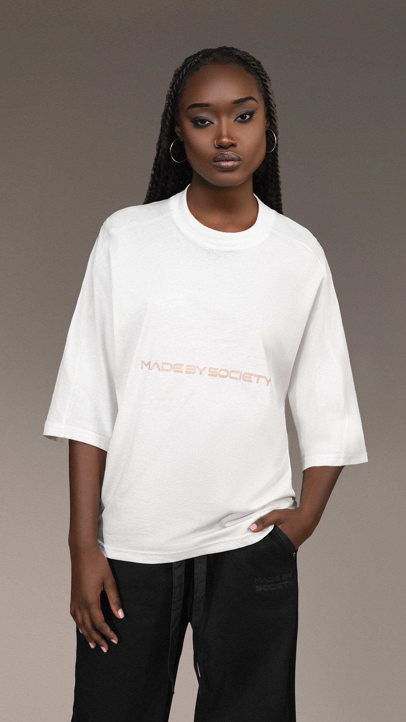Oversize'owy T-shirt Made By Society - T25656