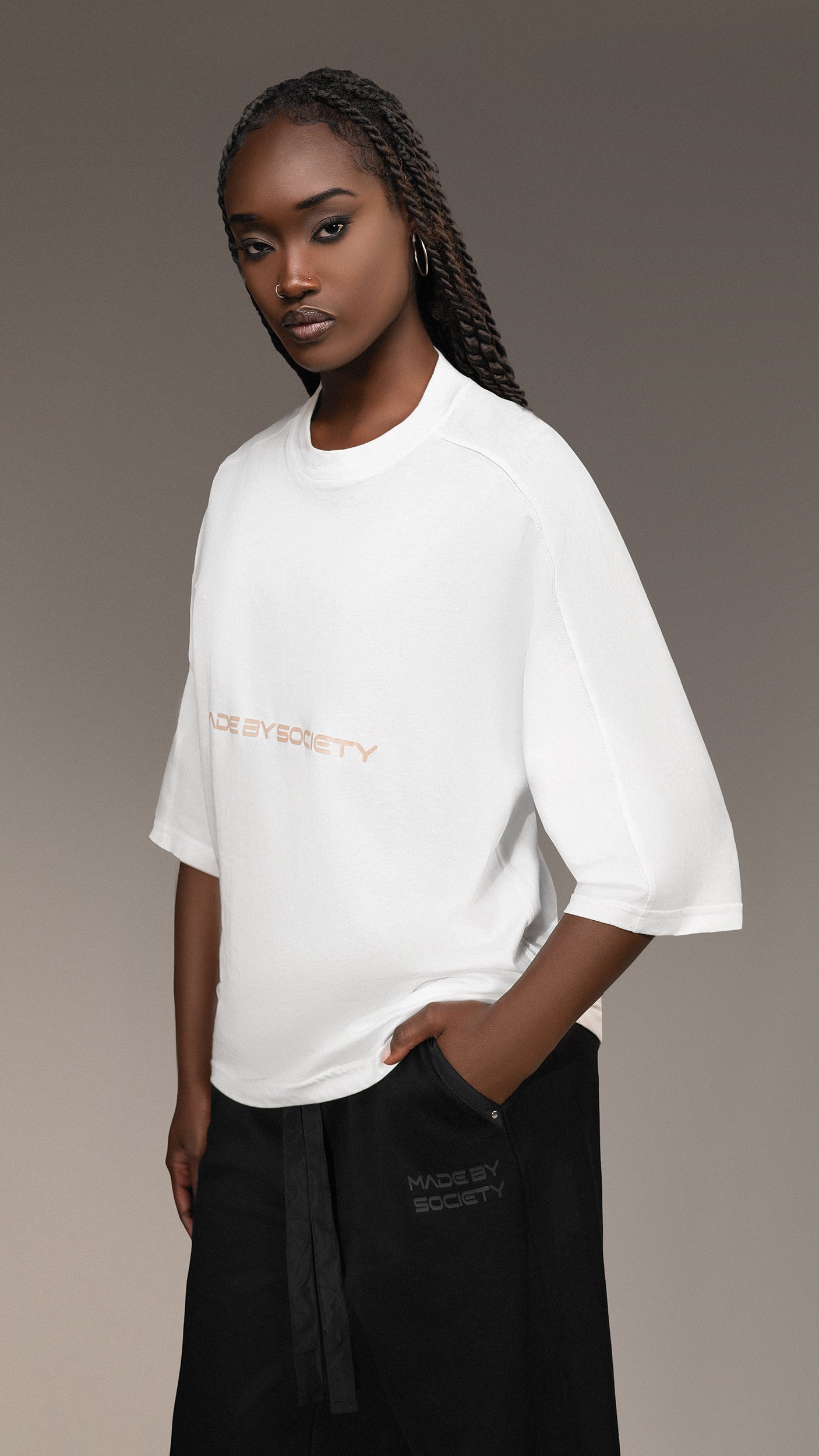 Oversize'owy T-shirt Made By Society - T25656