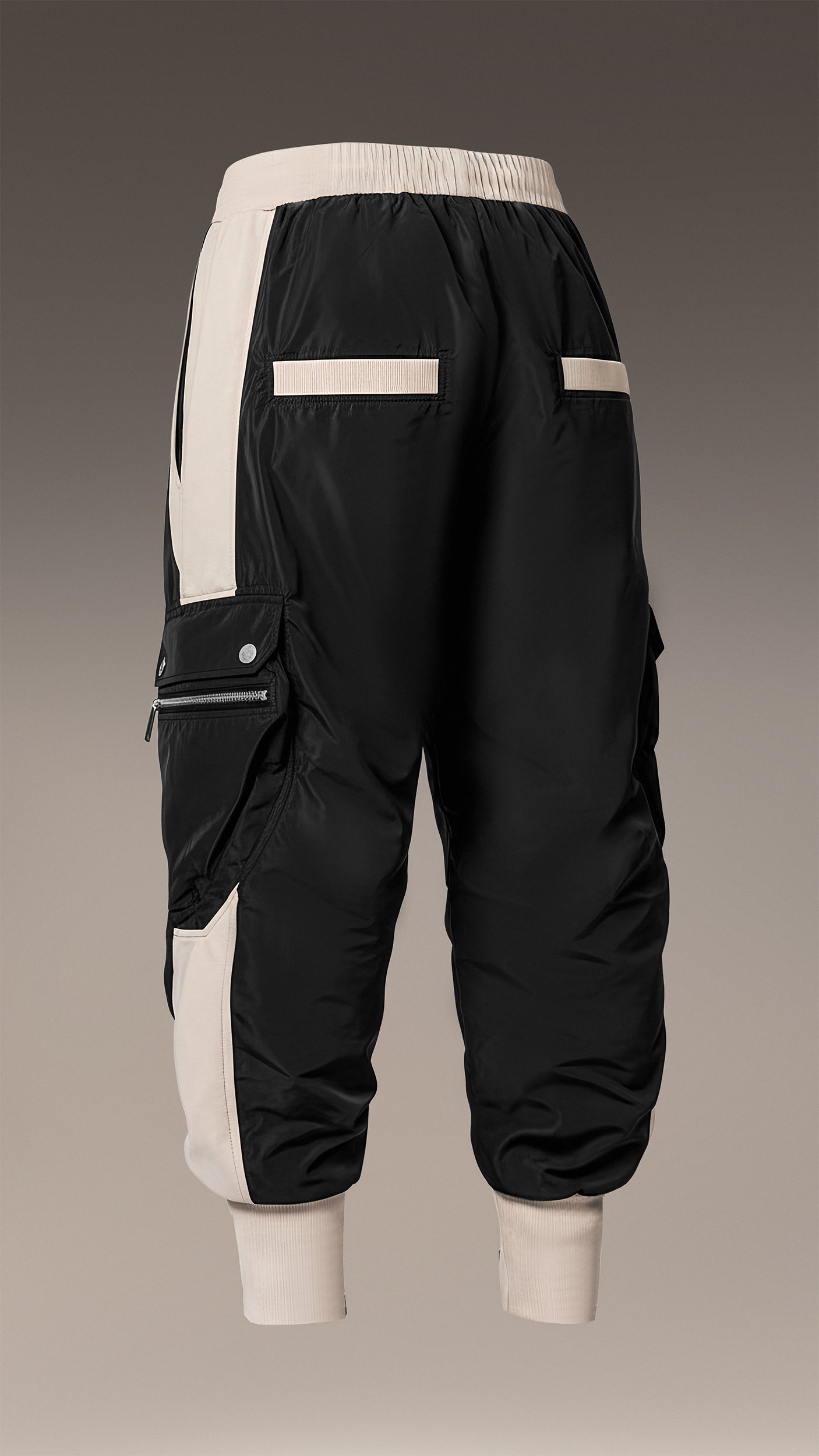 Dwukolorowe spodnie cargo - P14312