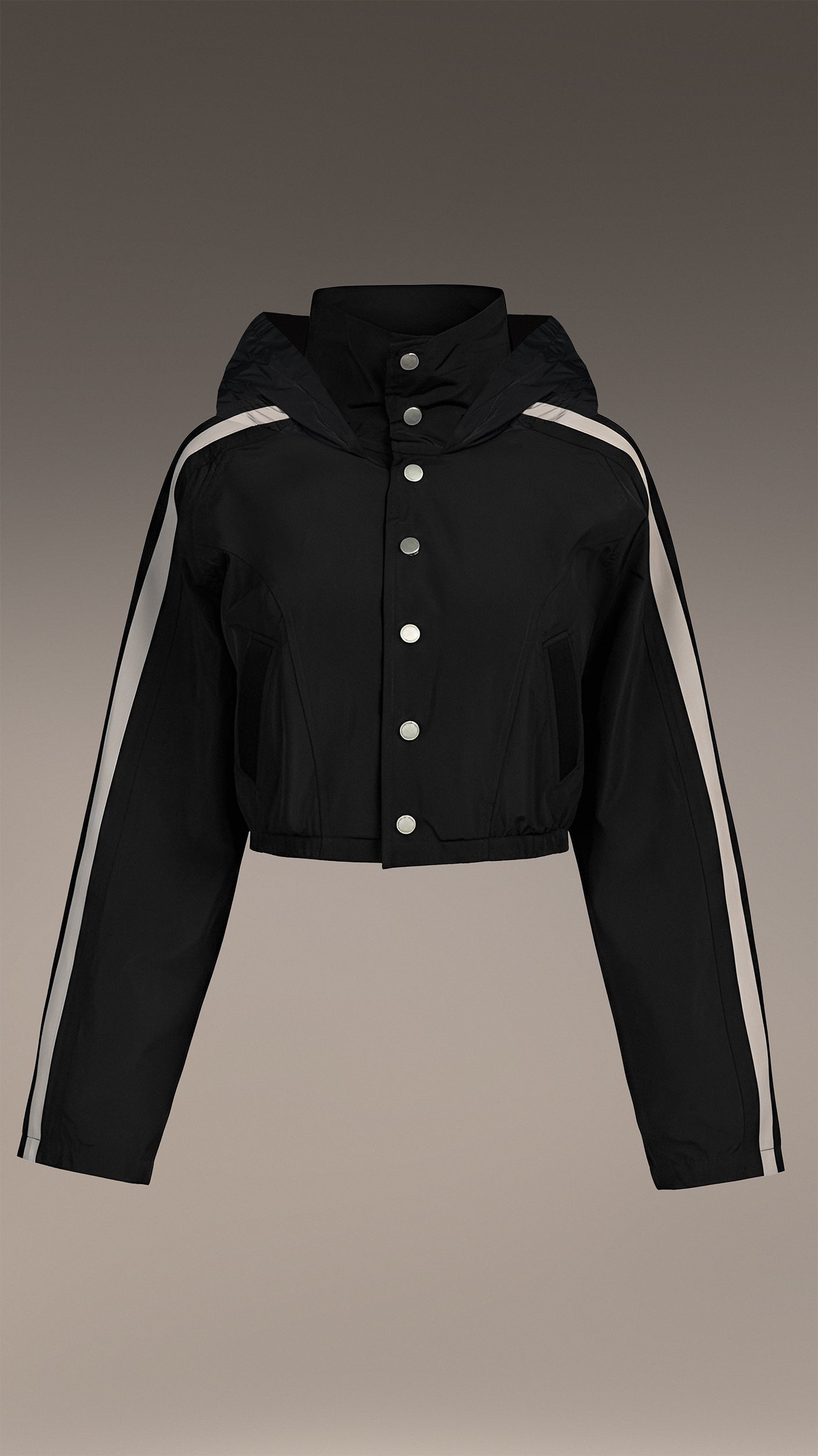 Kurtka z kapturem w paski - J22985