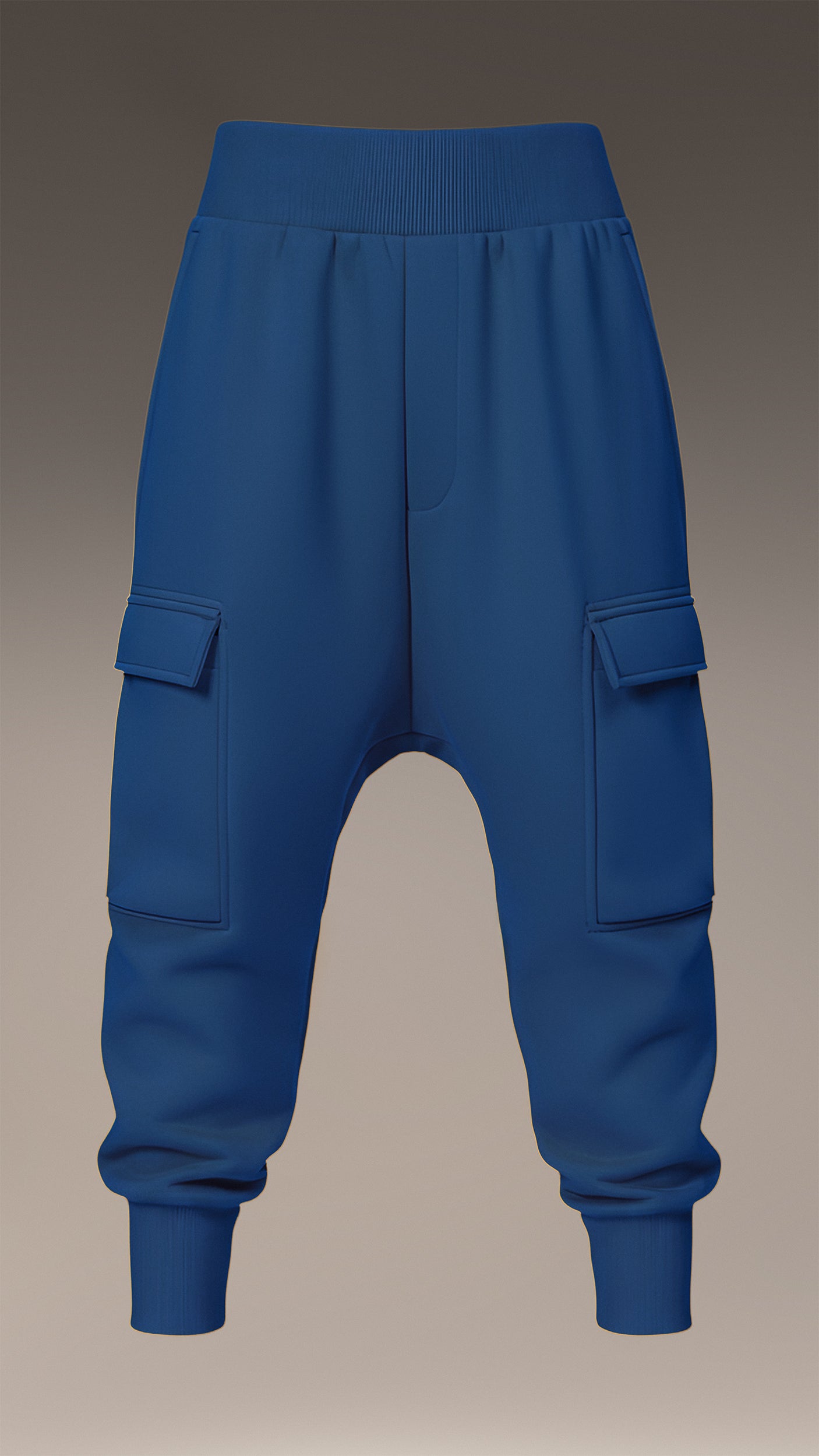 Bogato obniżone spodnie cargo - P34190