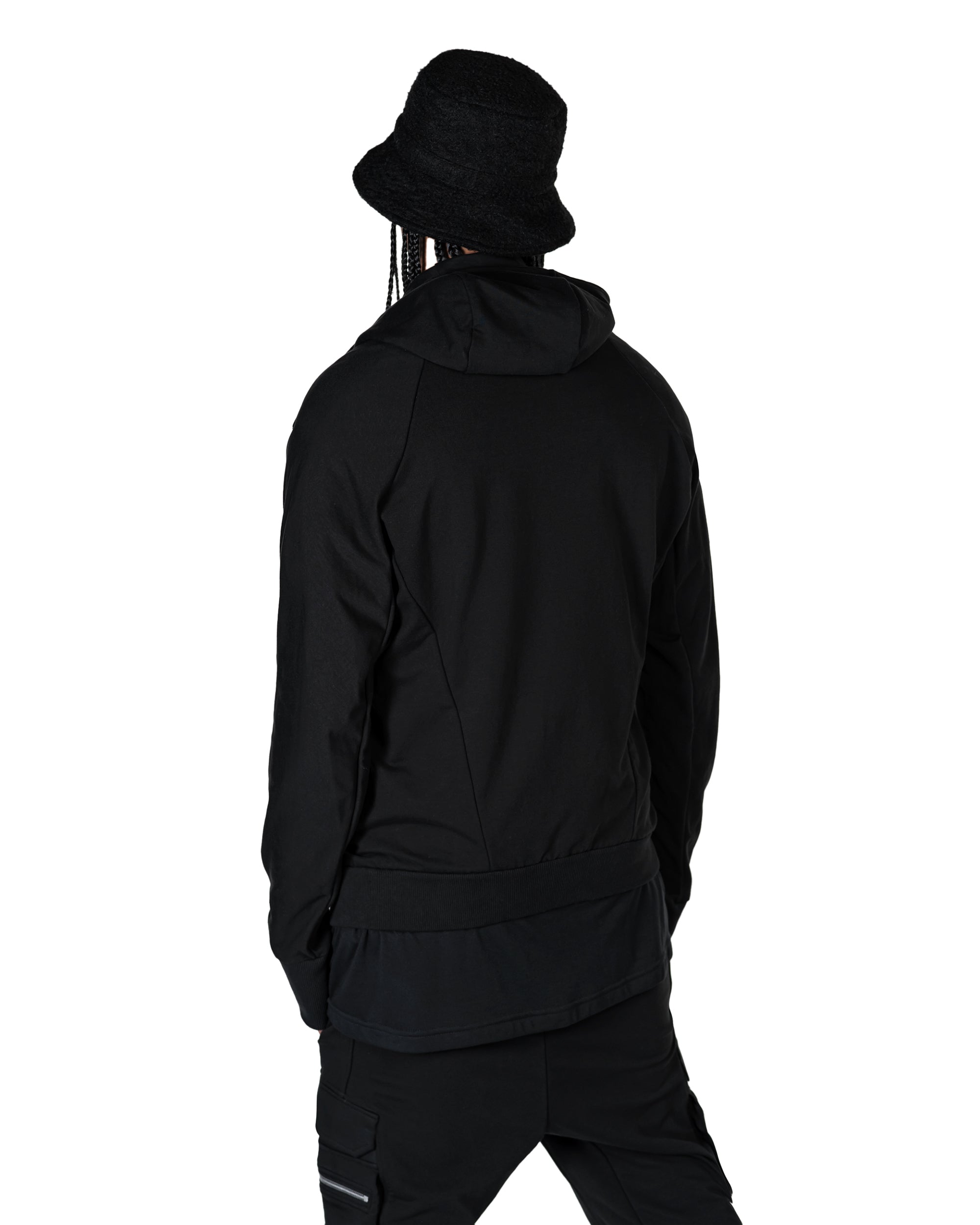 Diagonal zip hoodie - H11505