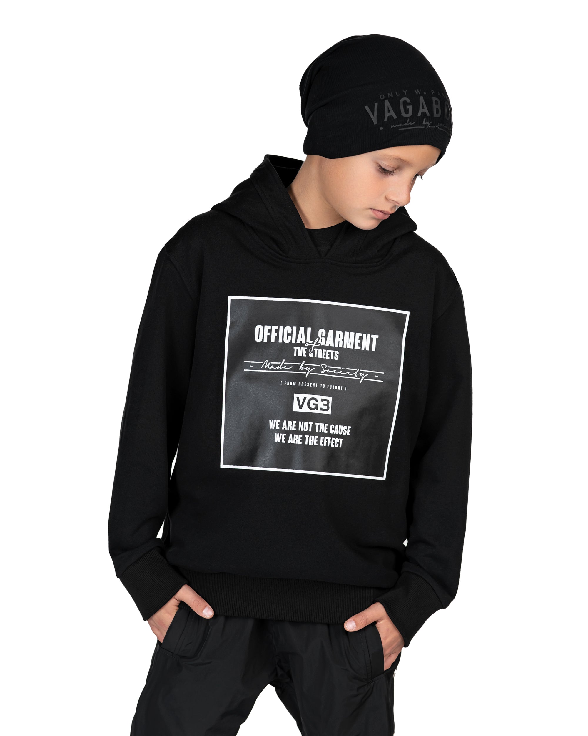 Bluza z kapturem w paski - H33931