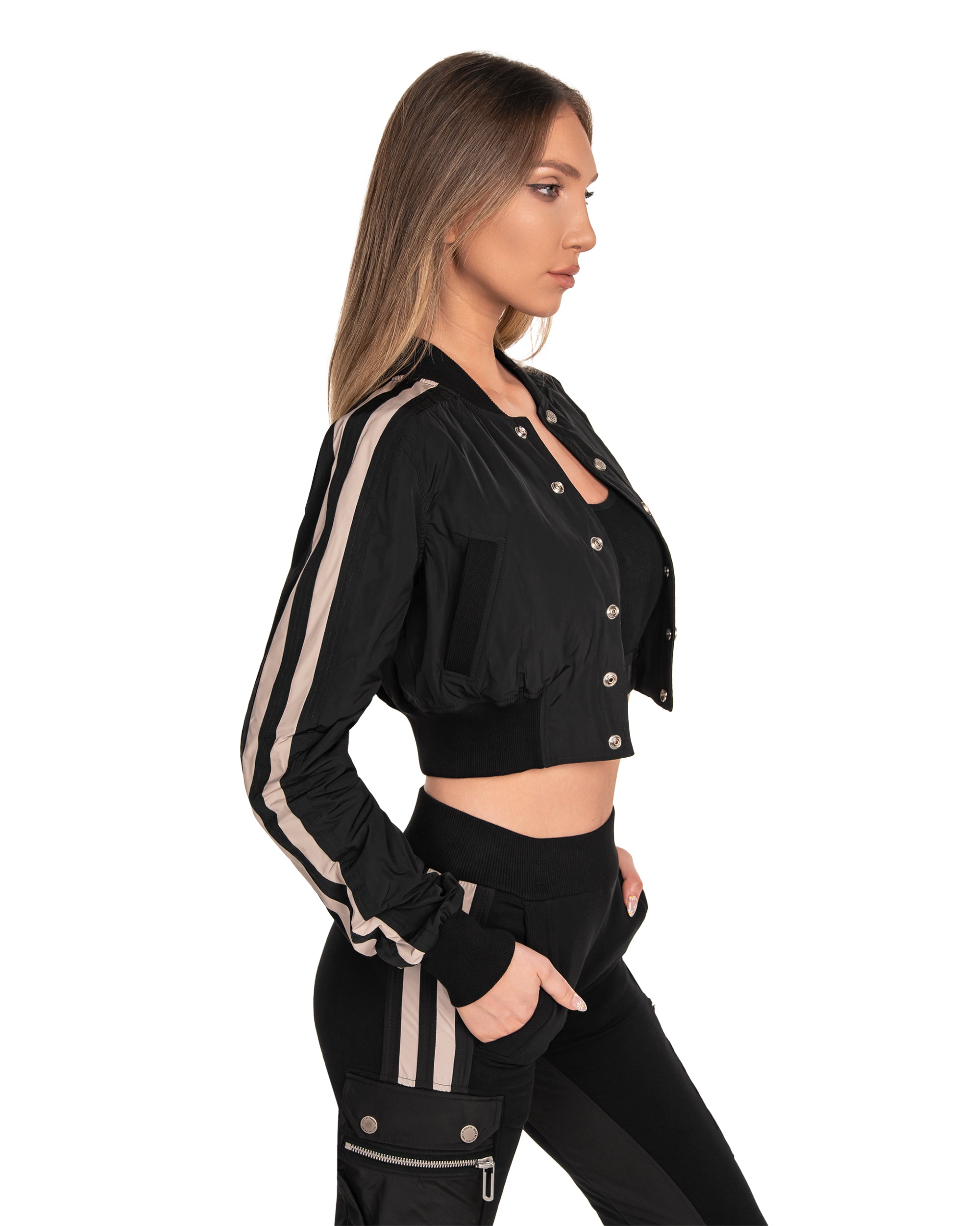 Kurtka bomber w pionowe linie - J22987