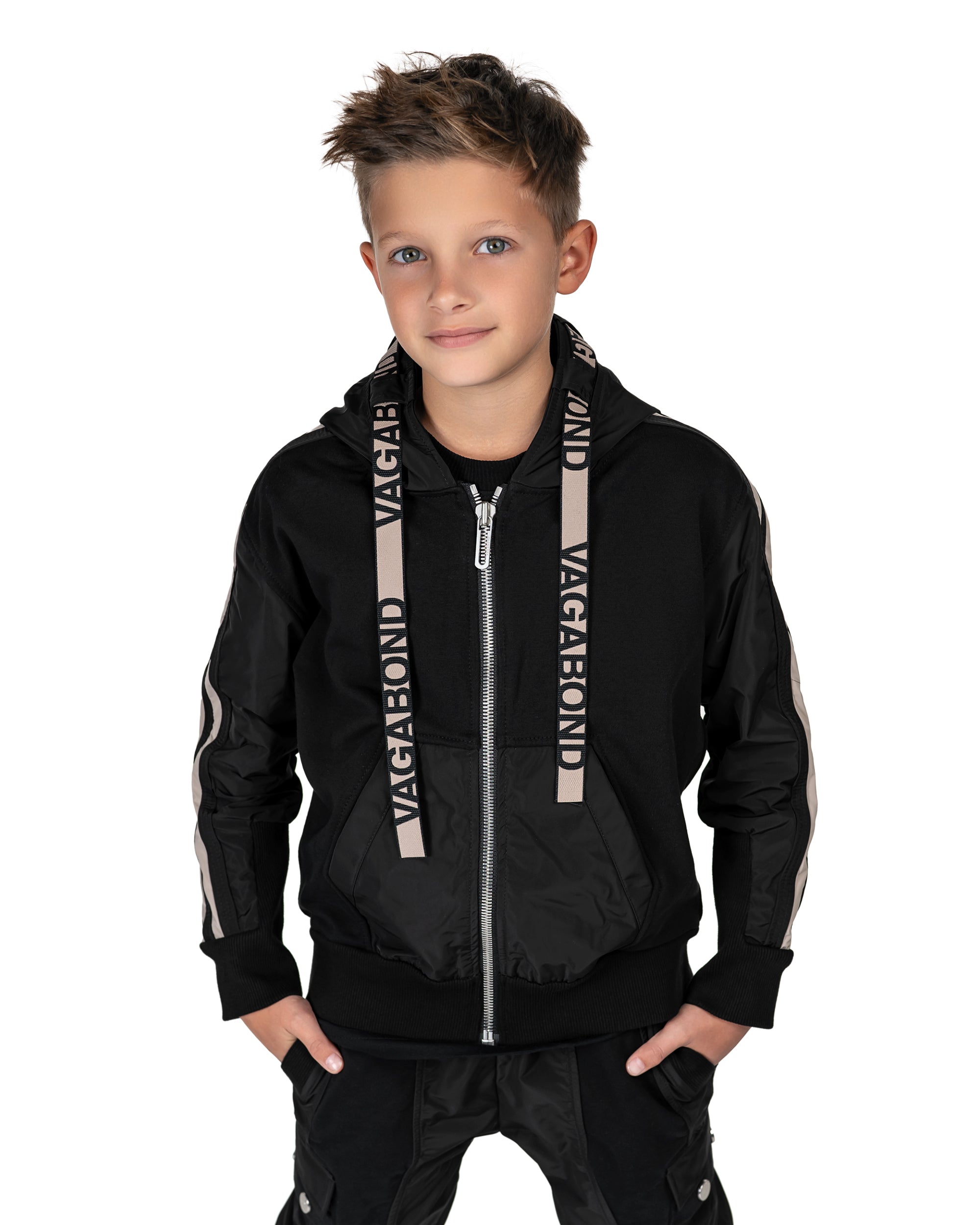 Bluza z kapturem w paski - H33889