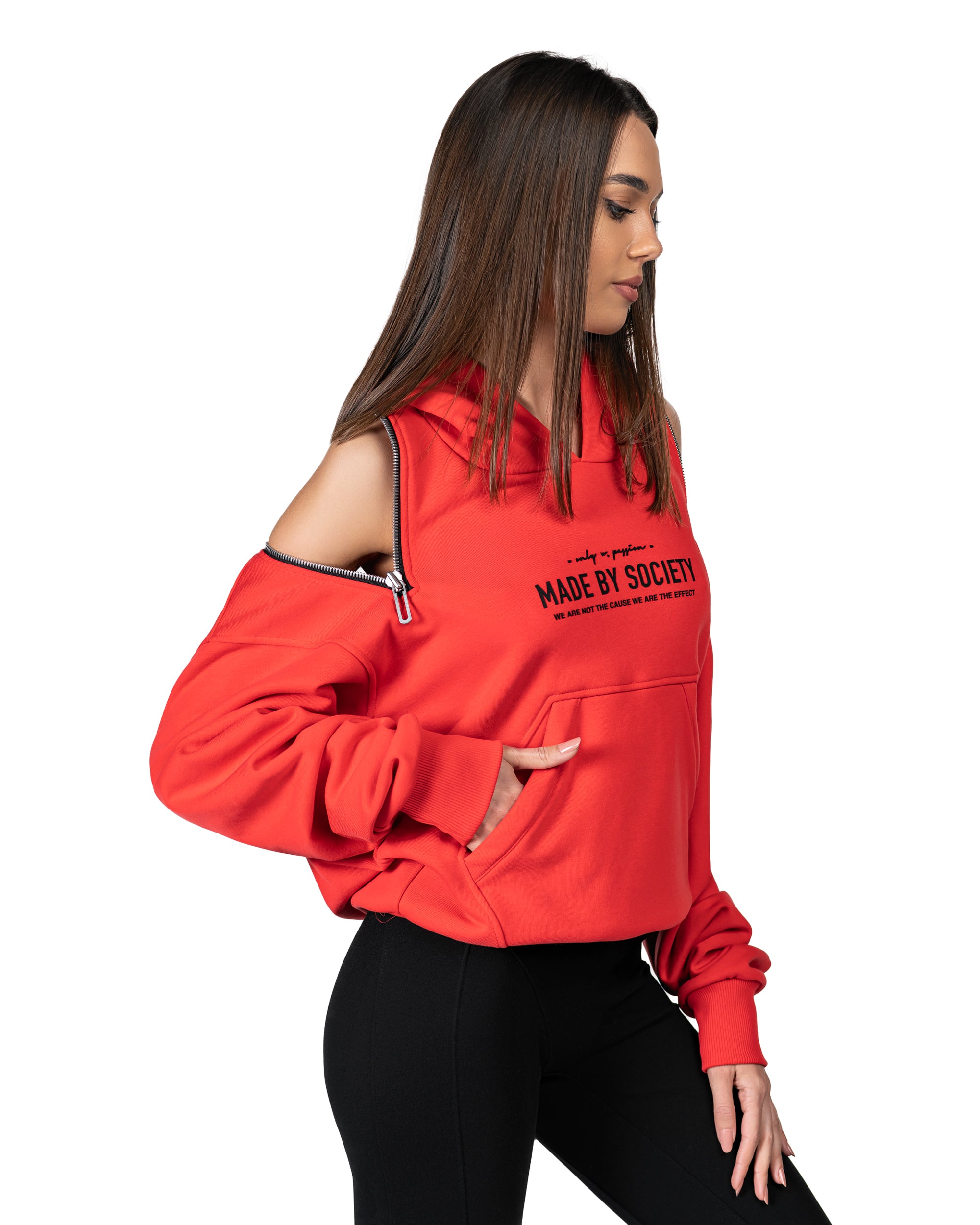 Bluza z kapturem zapinana na zamek błyskawiczny - H24242