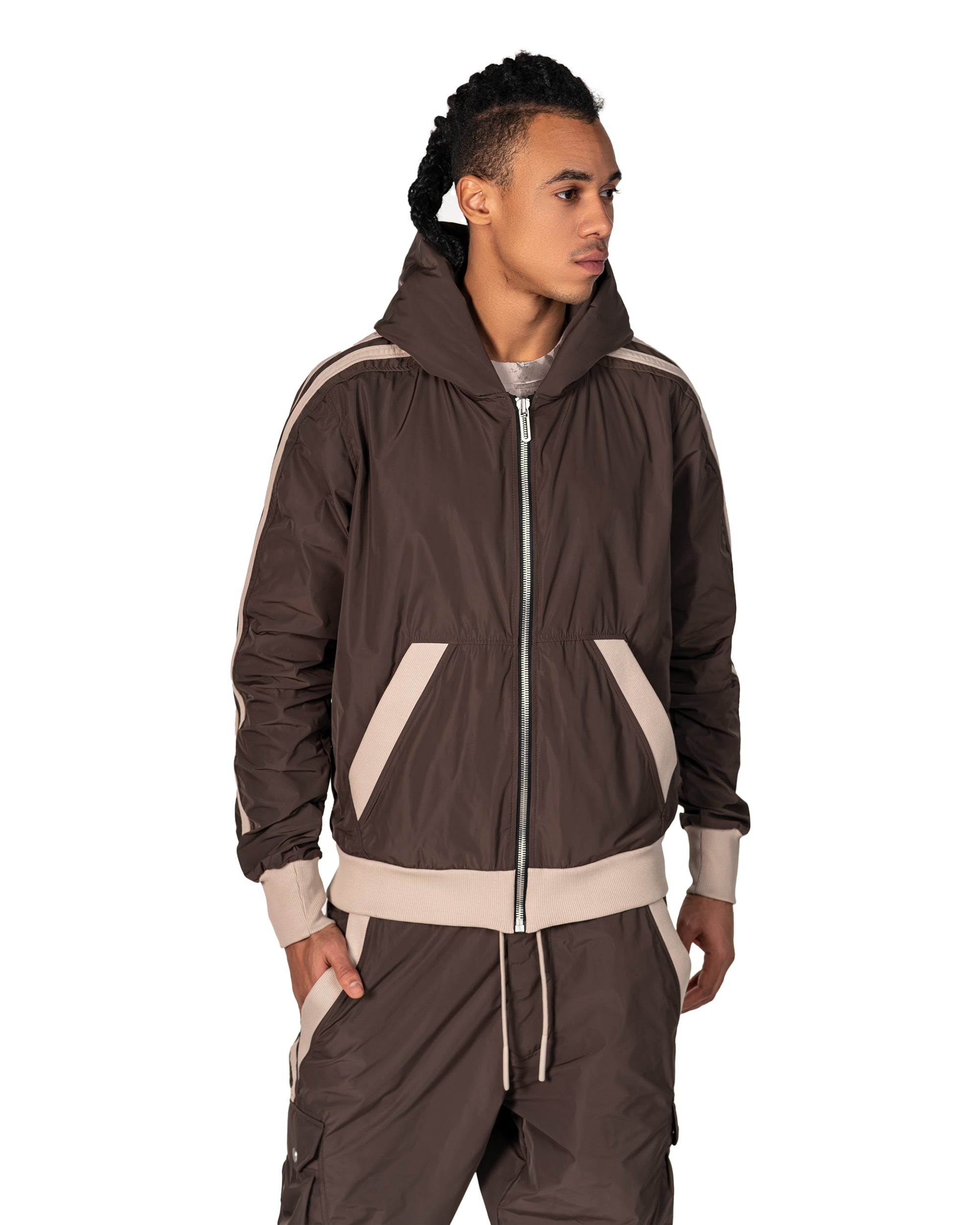 Bluza z kapturem w paski - H14109