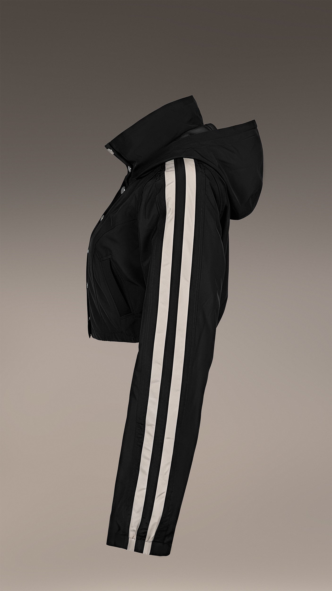 Kurtka z kapturem w paski - J22985