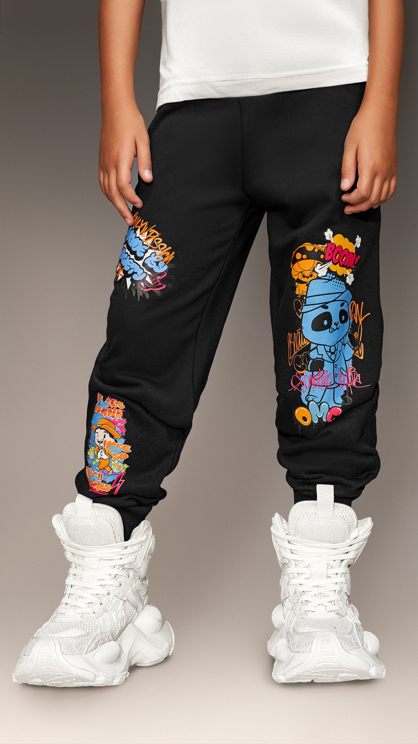Luźne spodnie joggery - P34941