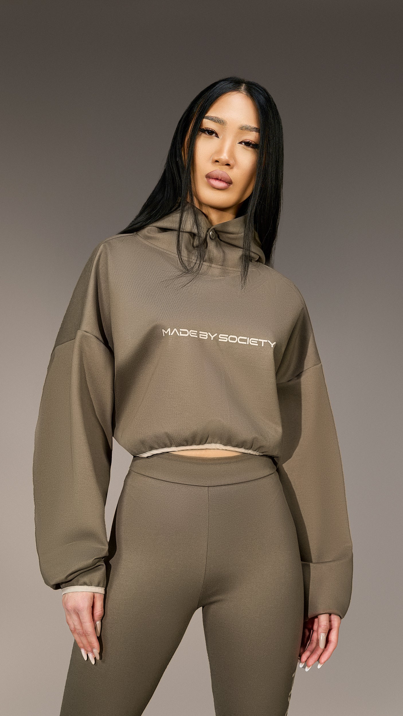 Crop Hoodie "Made by Society" - H26110