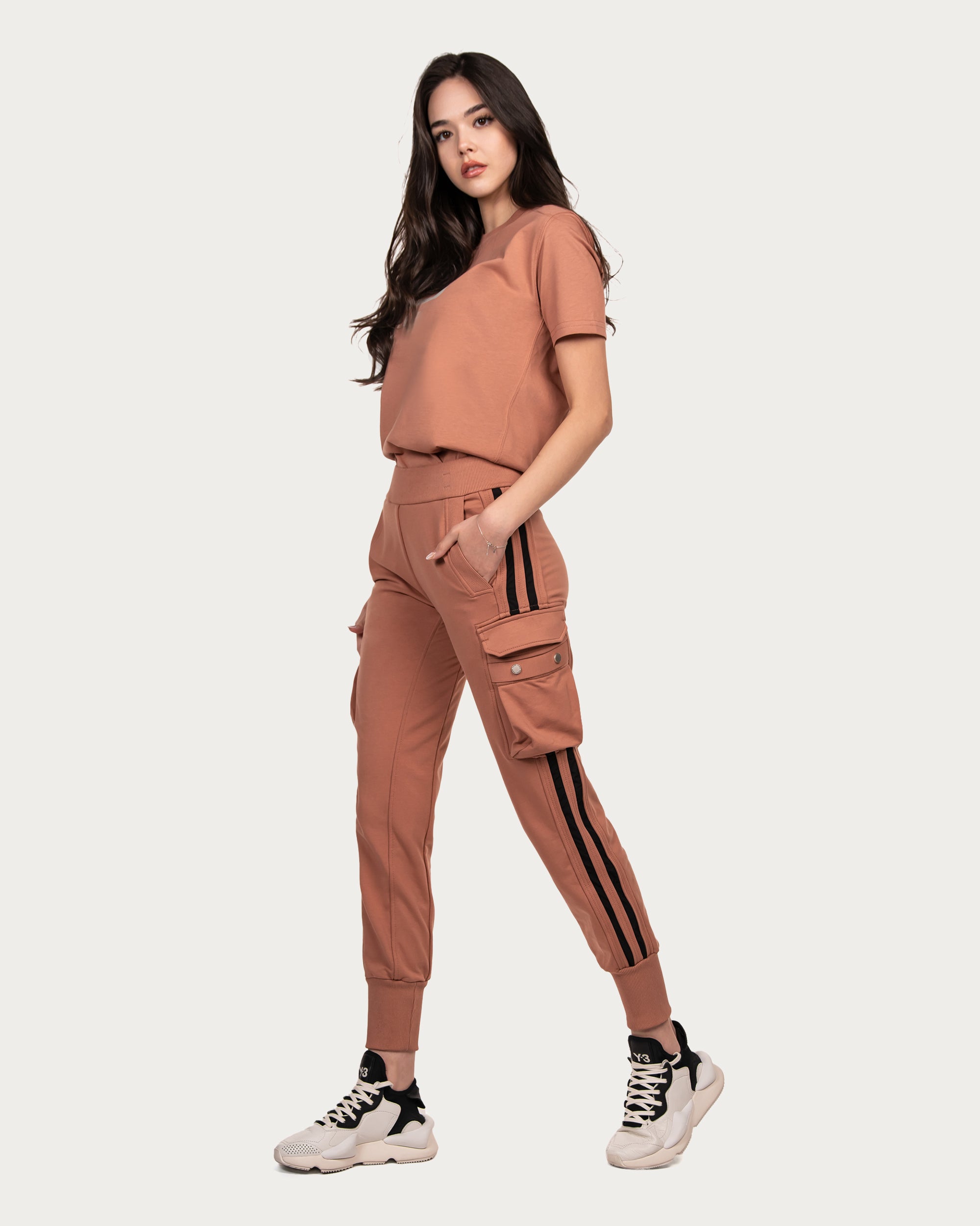 Vertical lines cargo pants - P23108