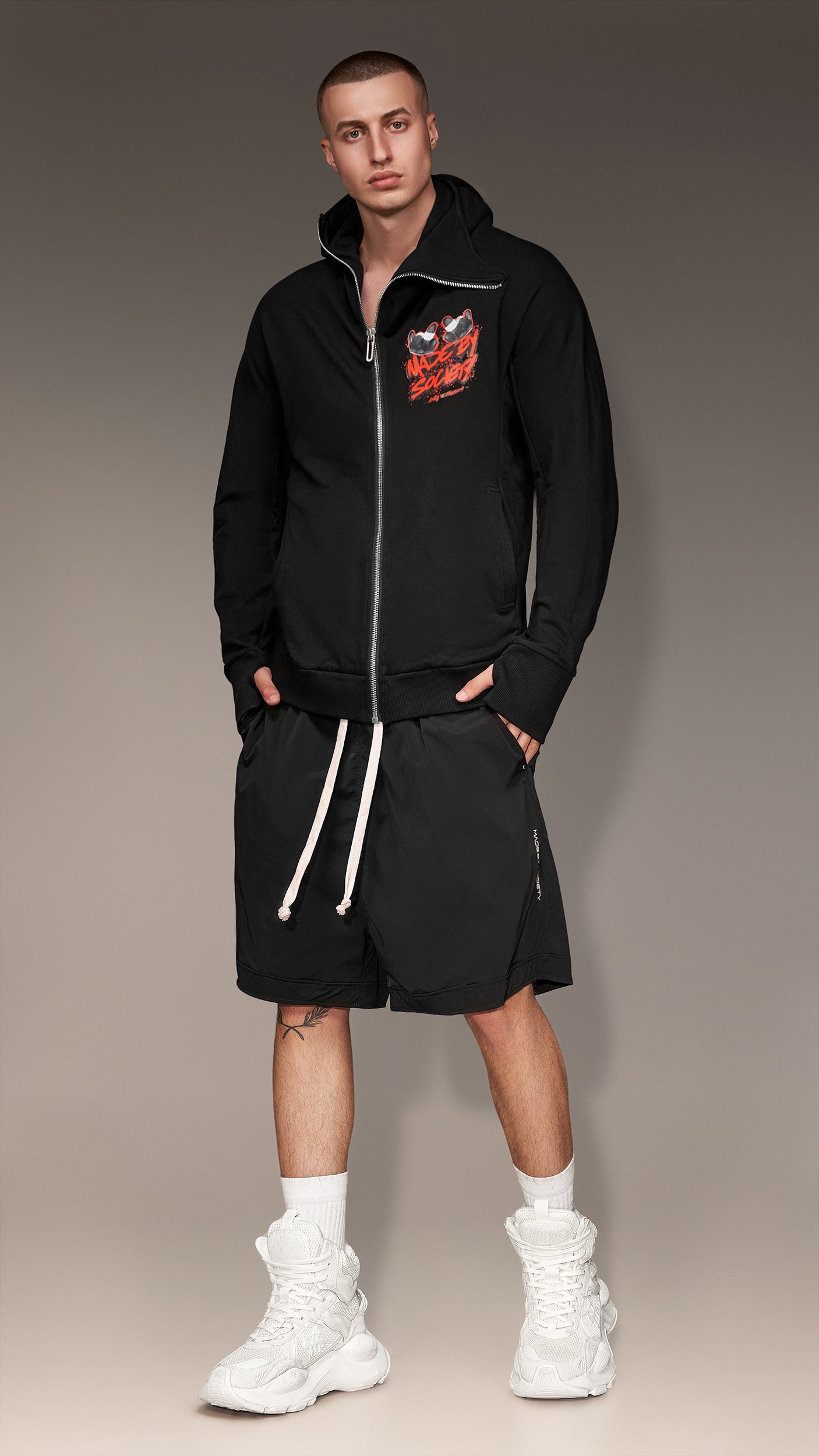 Bluza z diagonalnym zamkiem - H14159