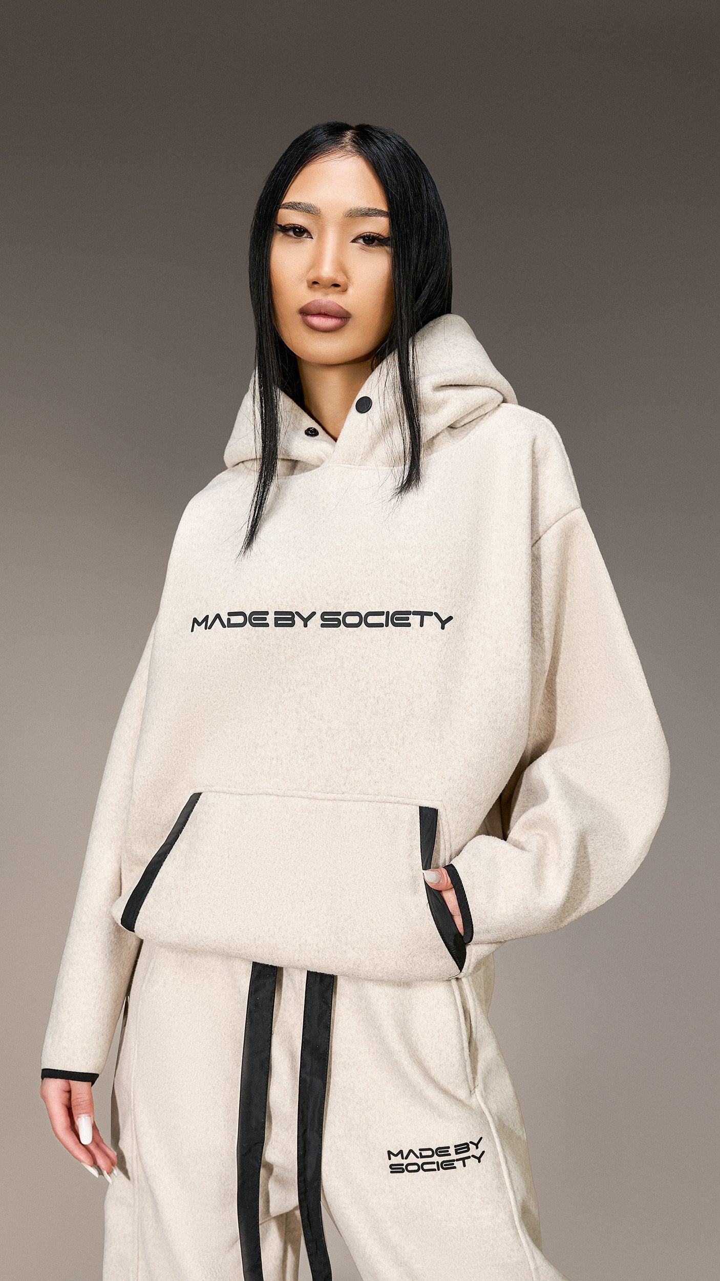 Oversize'owy Bluza "Made by Society" - H25979