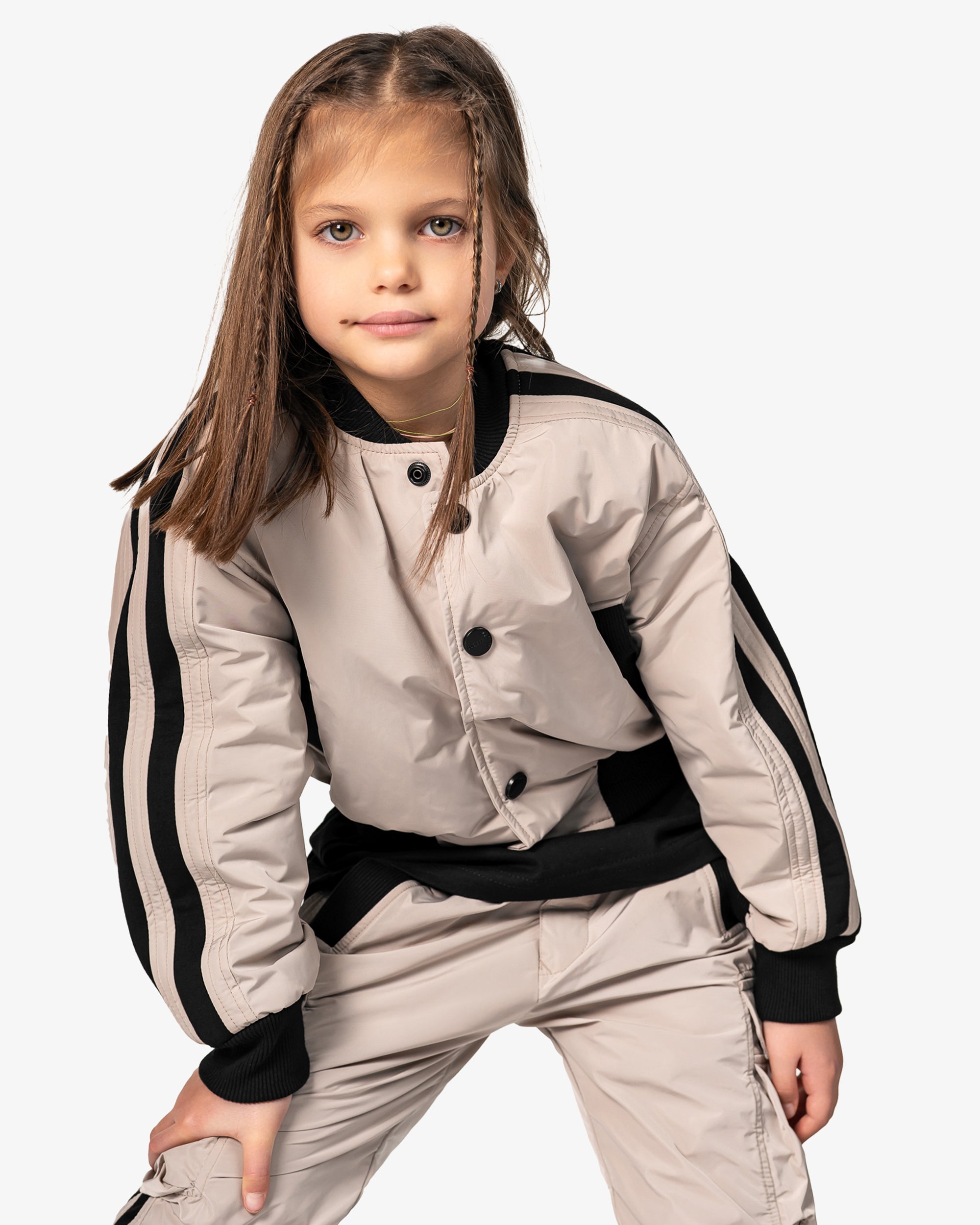 Kurtka bomber w paski - J34130