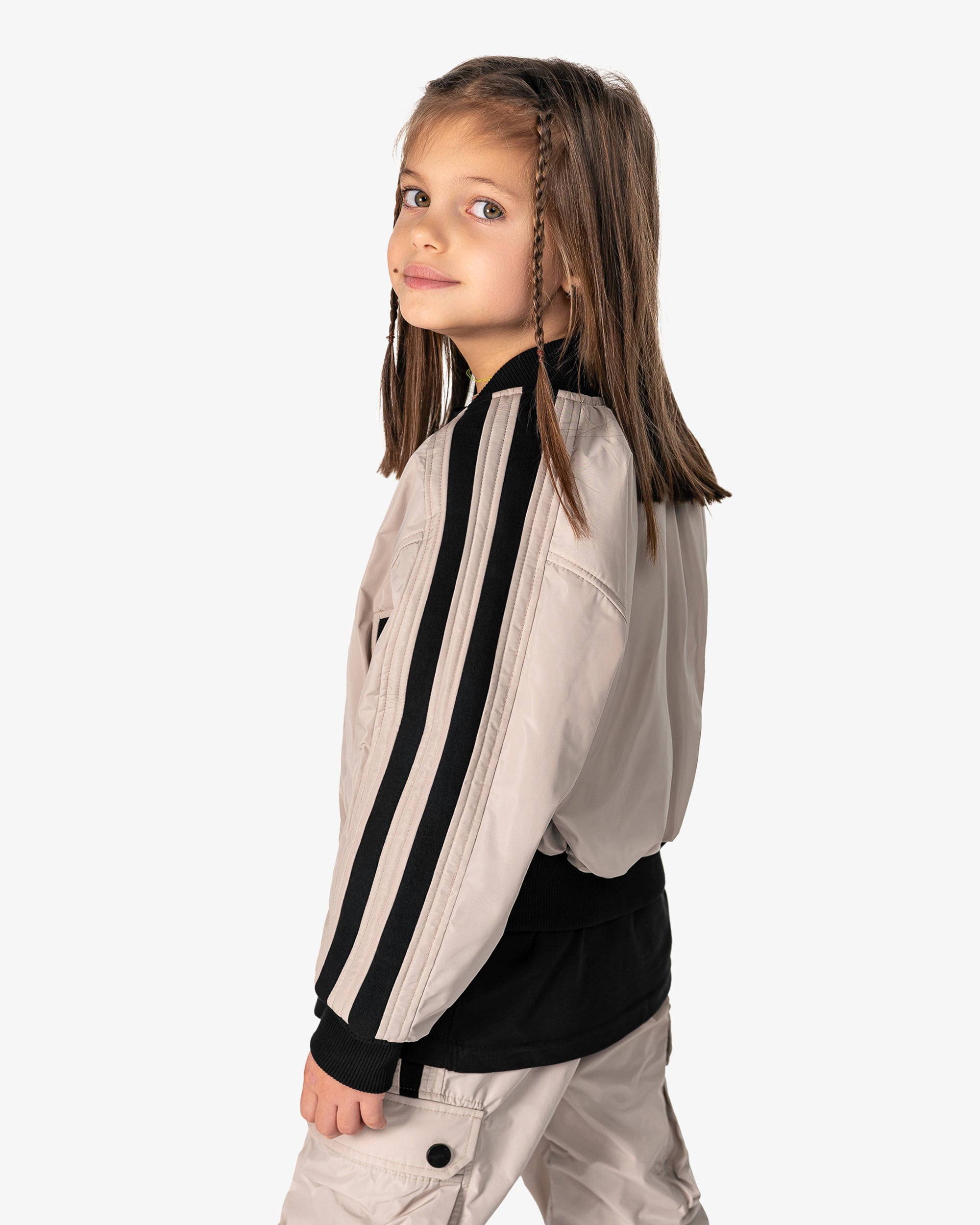 Kurtka bomber w paski - J34130