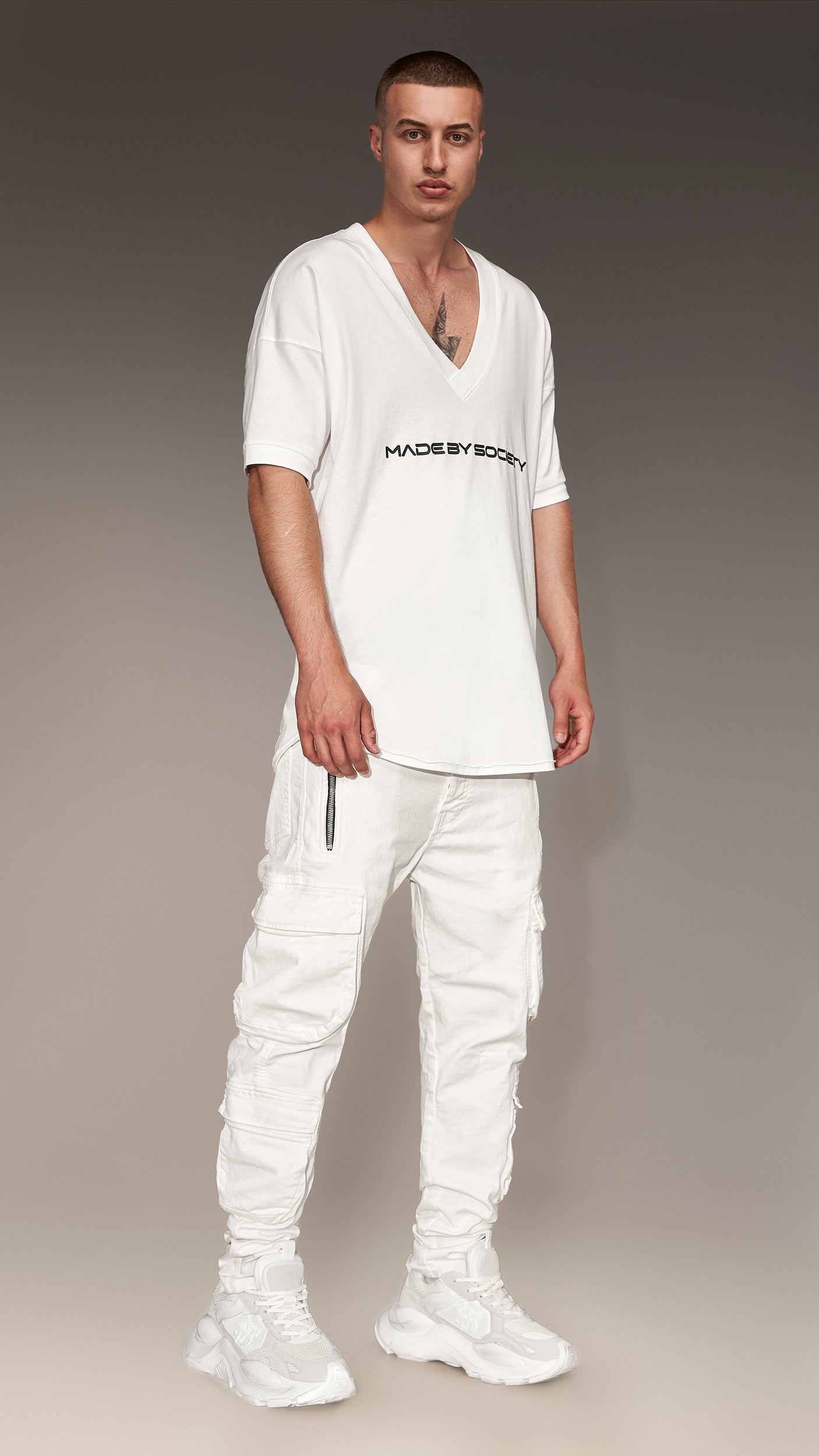 Pantaloni cargo denim - P14153