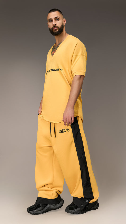 Spodnie oversized z zatrzaskami - P16083