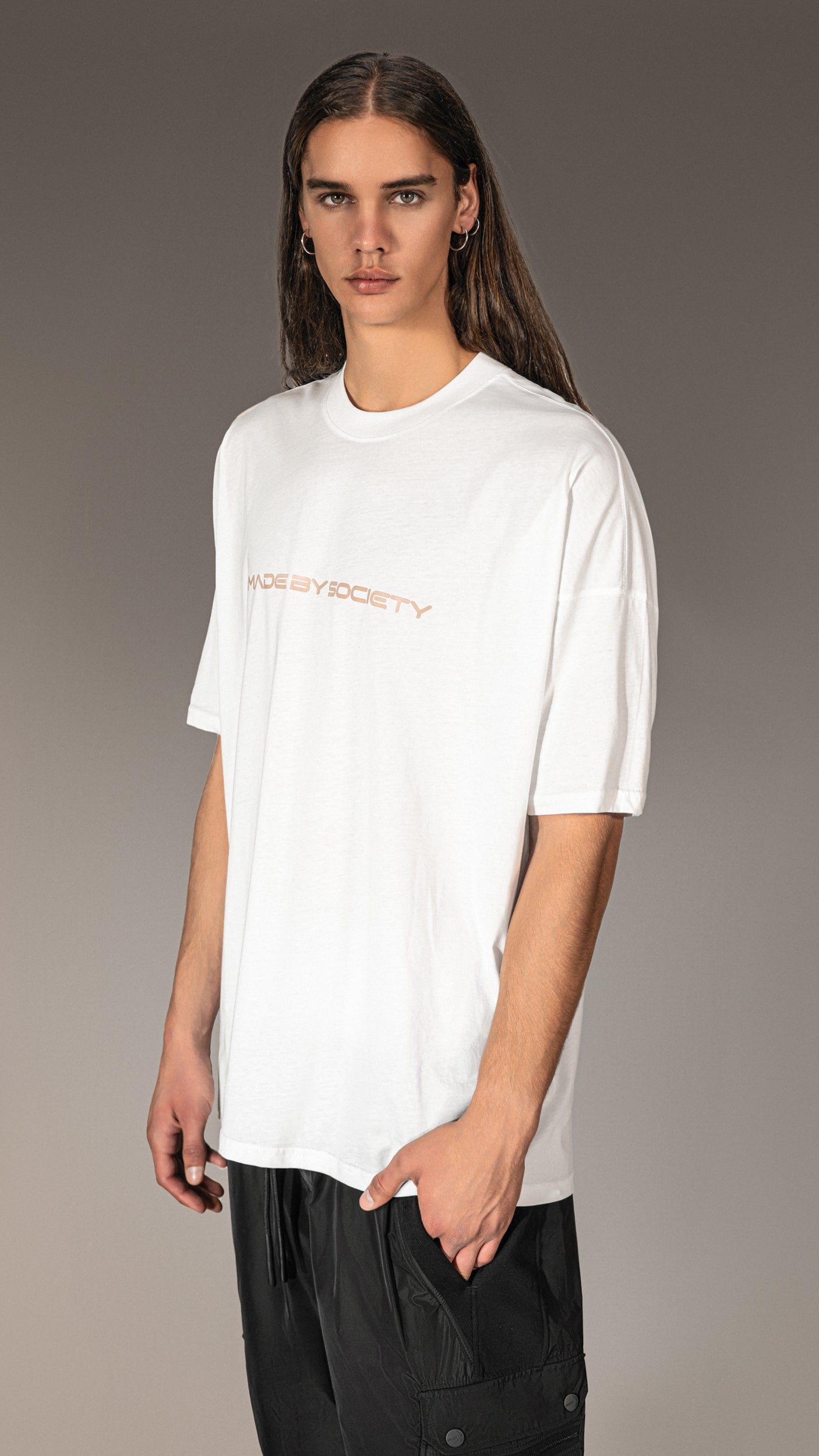 Tricou alb Made by society - T15655