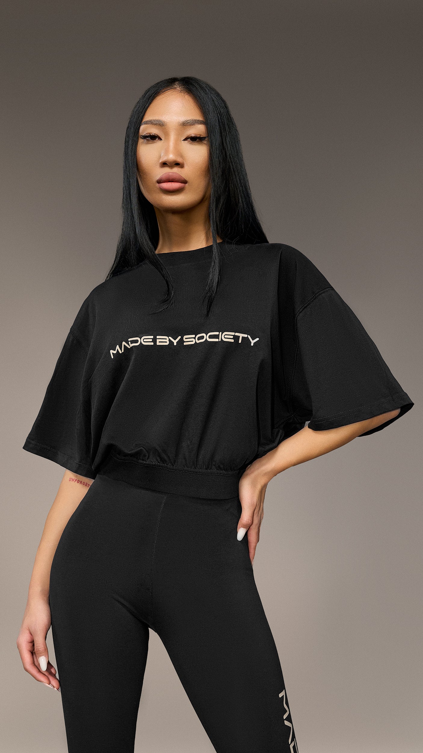 Crop T-shirt "Made By Society" - T25918