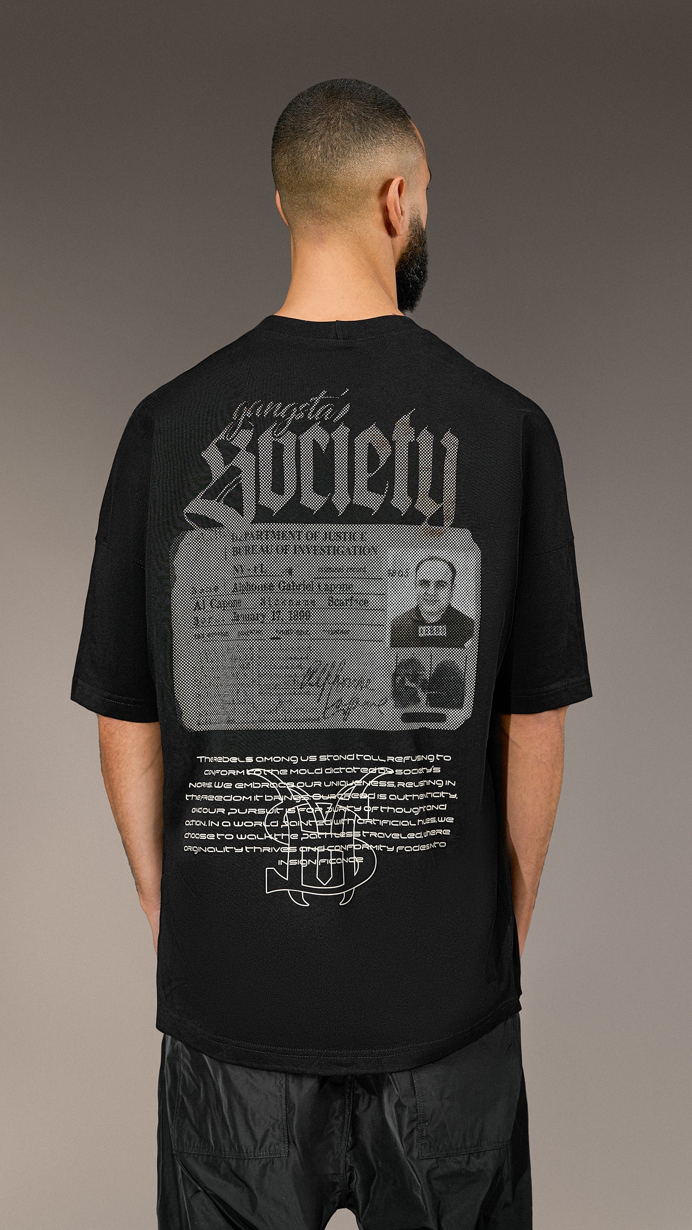 Oversize T-shirt "Gangsta Society" - T15932