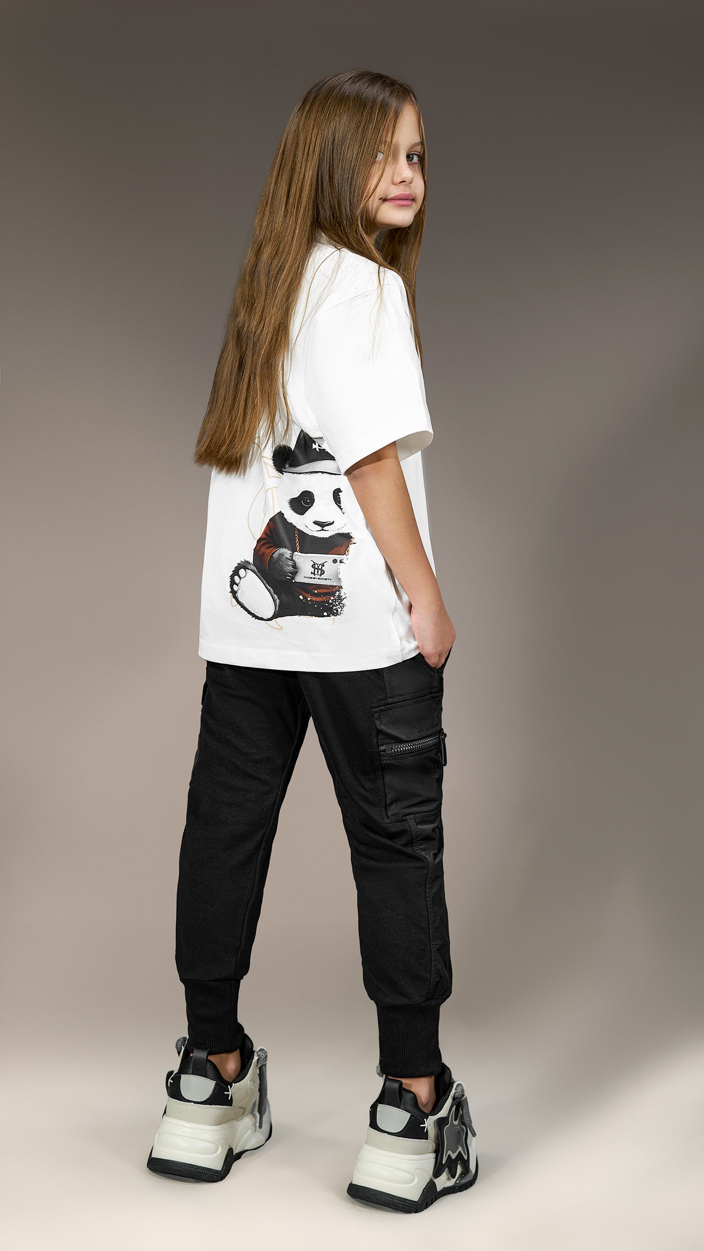 Oversized T-shirt "Made by Society" Panda - T35946