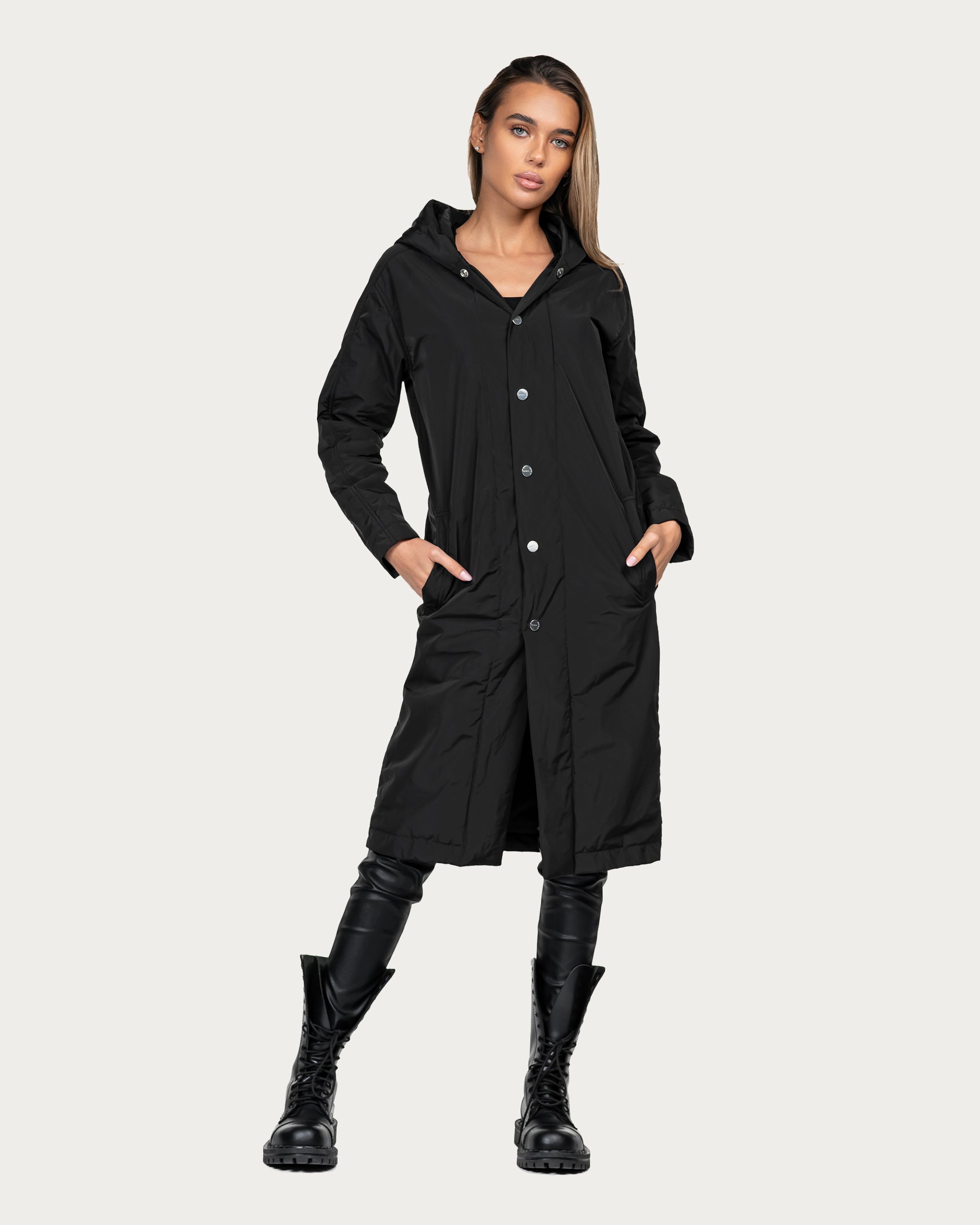 Longline hood coat - J24031