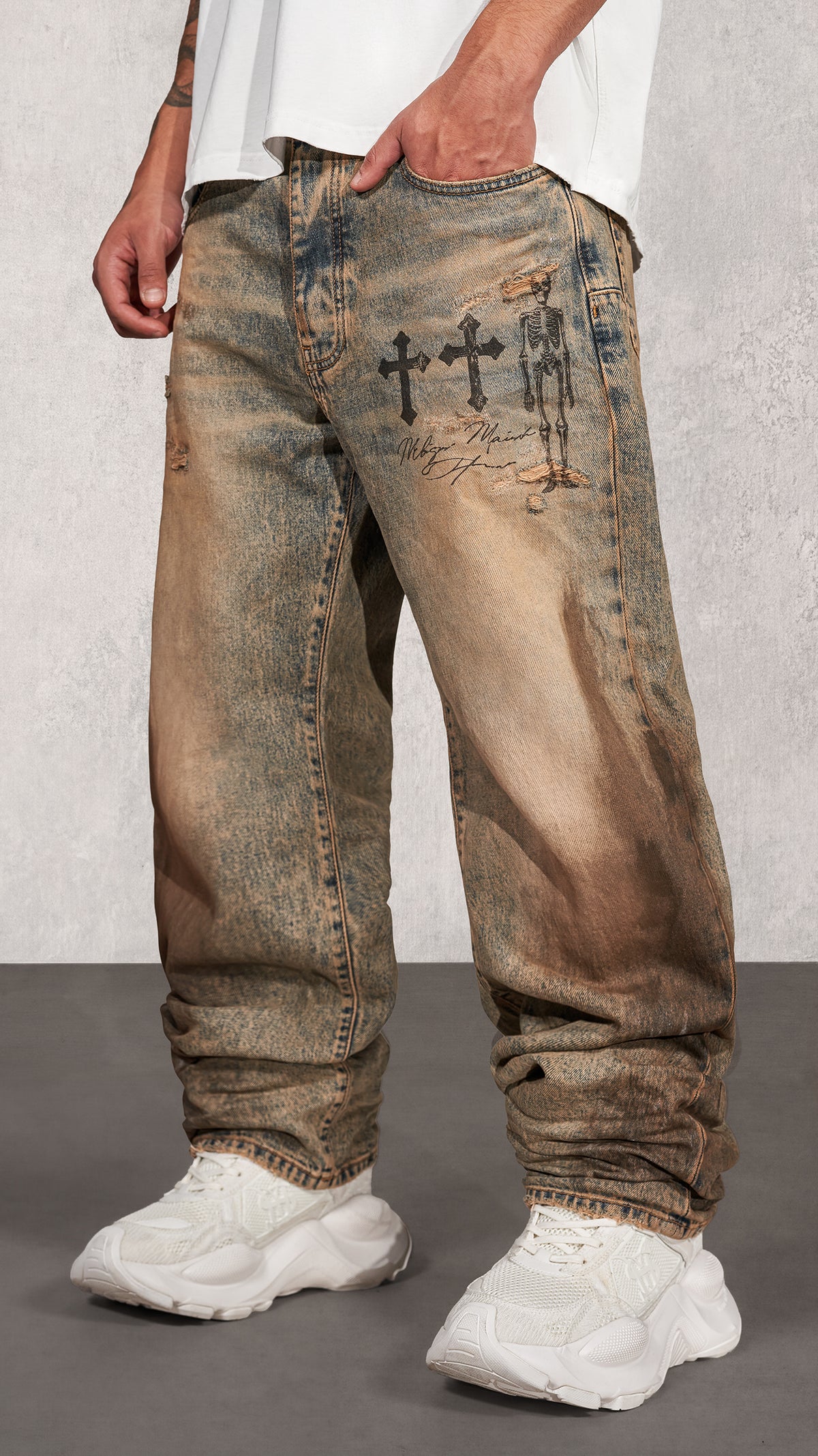 Jeansy DISTORTION WASH - P17238