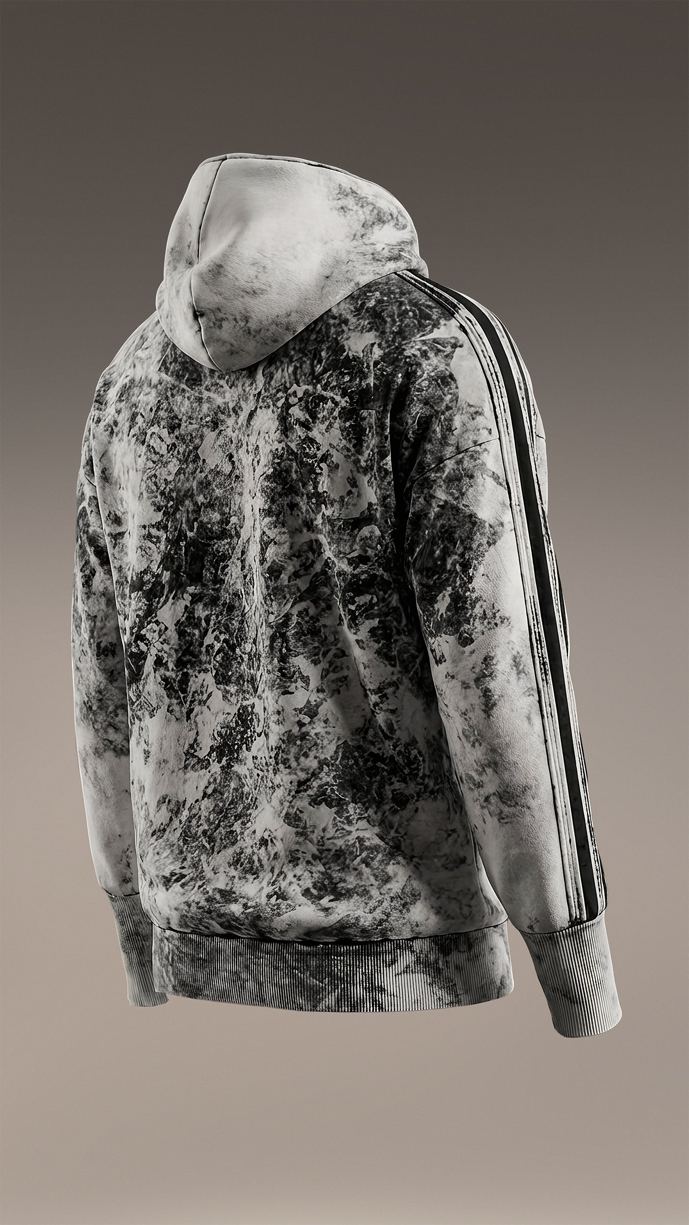 Bluza z kapturem w przydymione paski - H13803