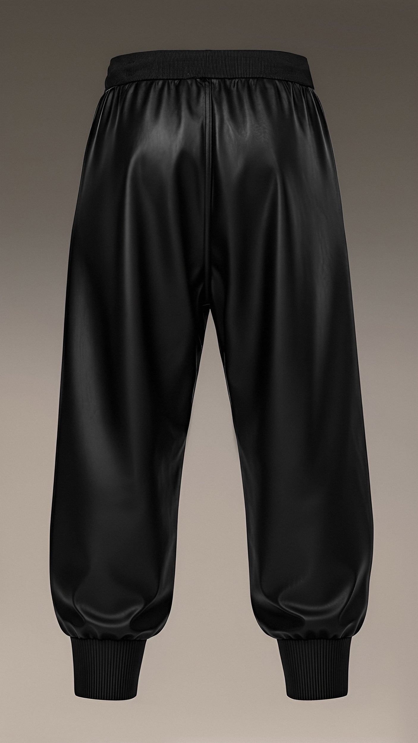 Spodnie jogger z ekoskóry - P15028
