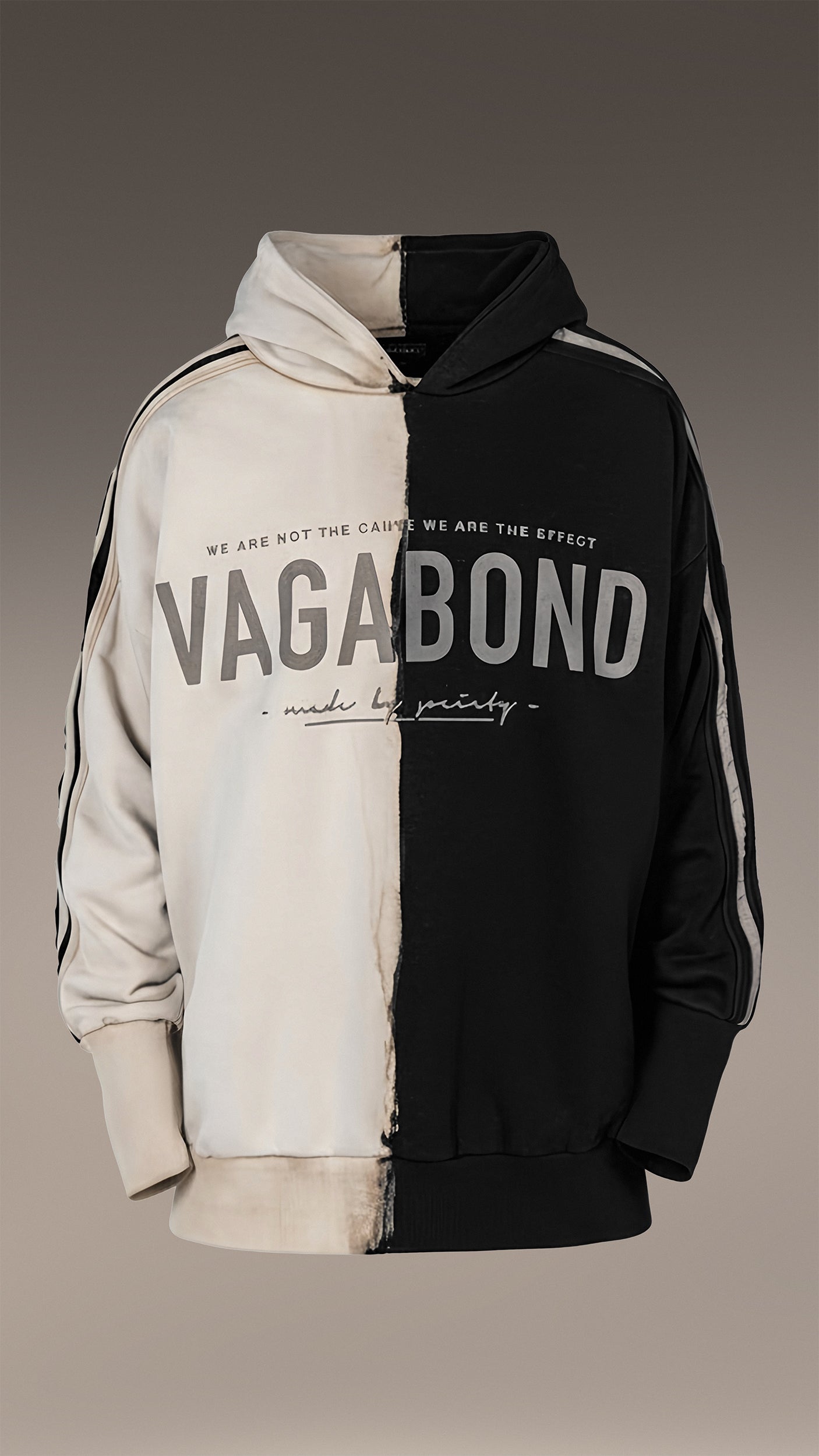 Rozpinana bluza z kapturem w paski - H13805