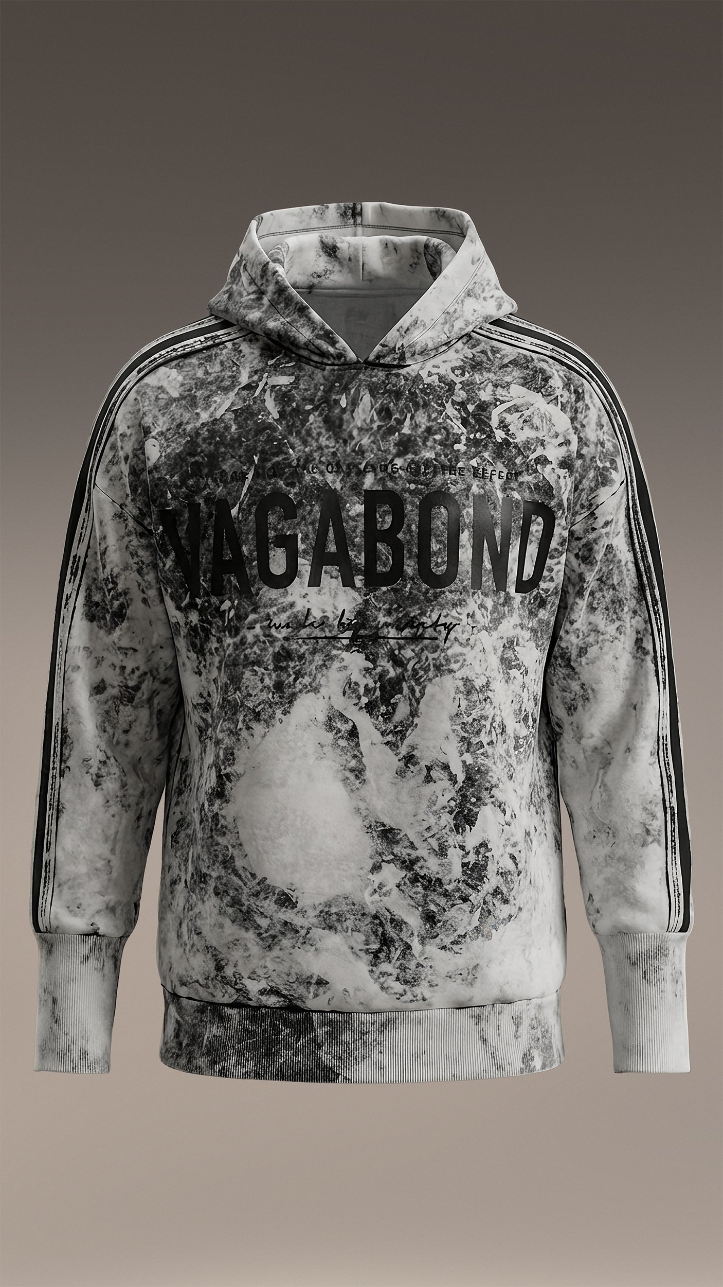 Bluza z kapturem w przydymione paski - H13803