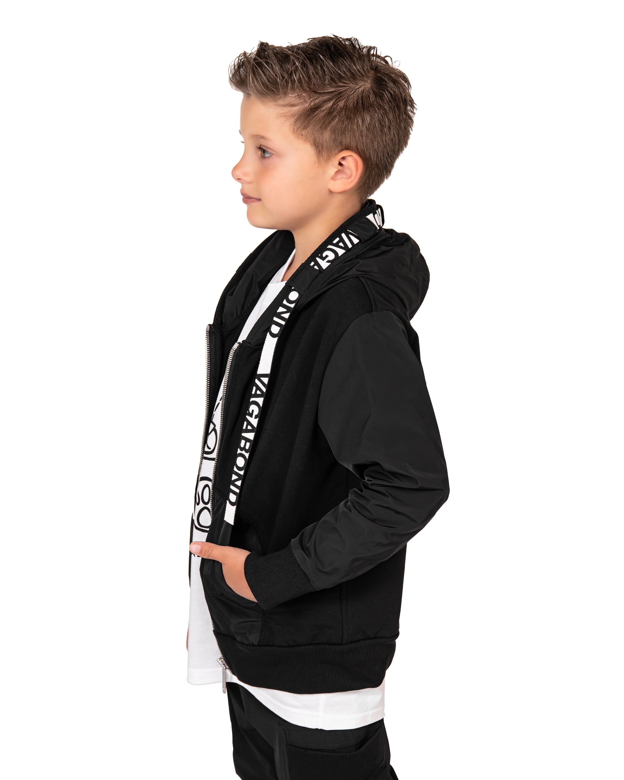 Bluza z kapturem w paski - H32540