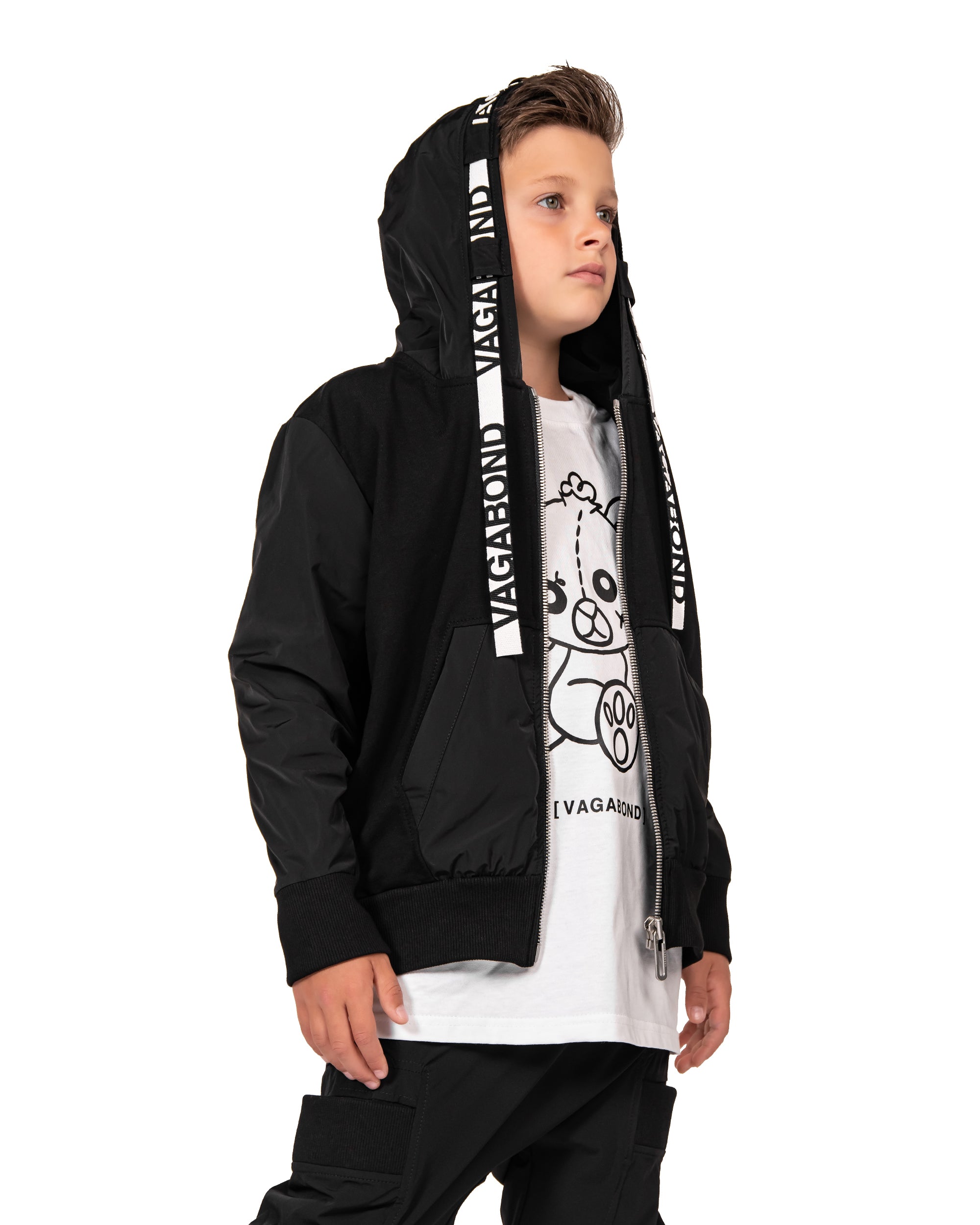 Bluza z kapturem w paski - H32540