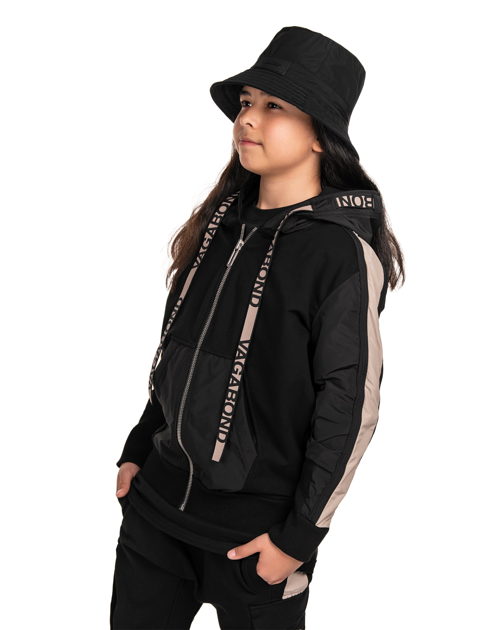 Bluza z kapturem w paski - H33326