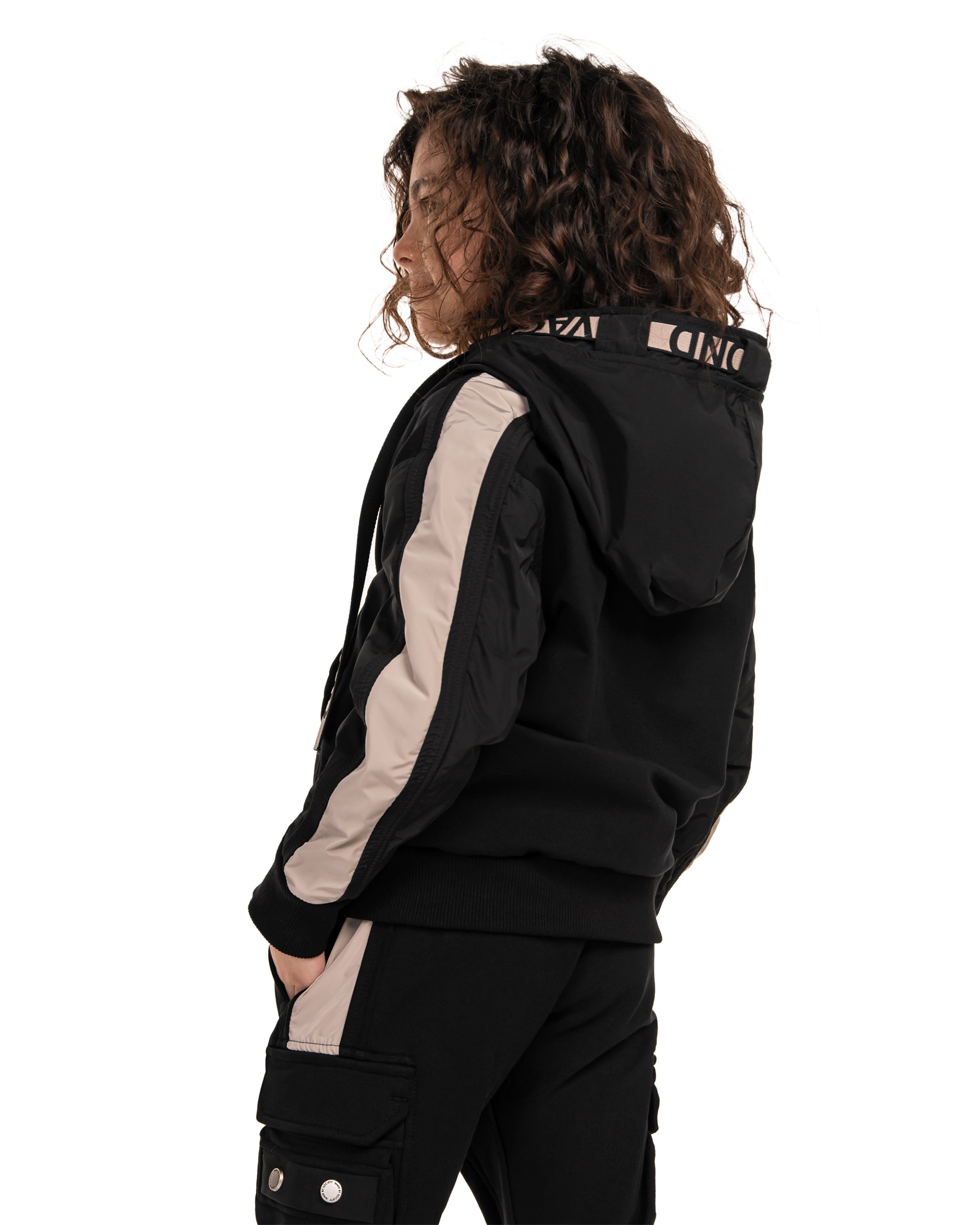 Bluza z kapturem w paski - H33326
