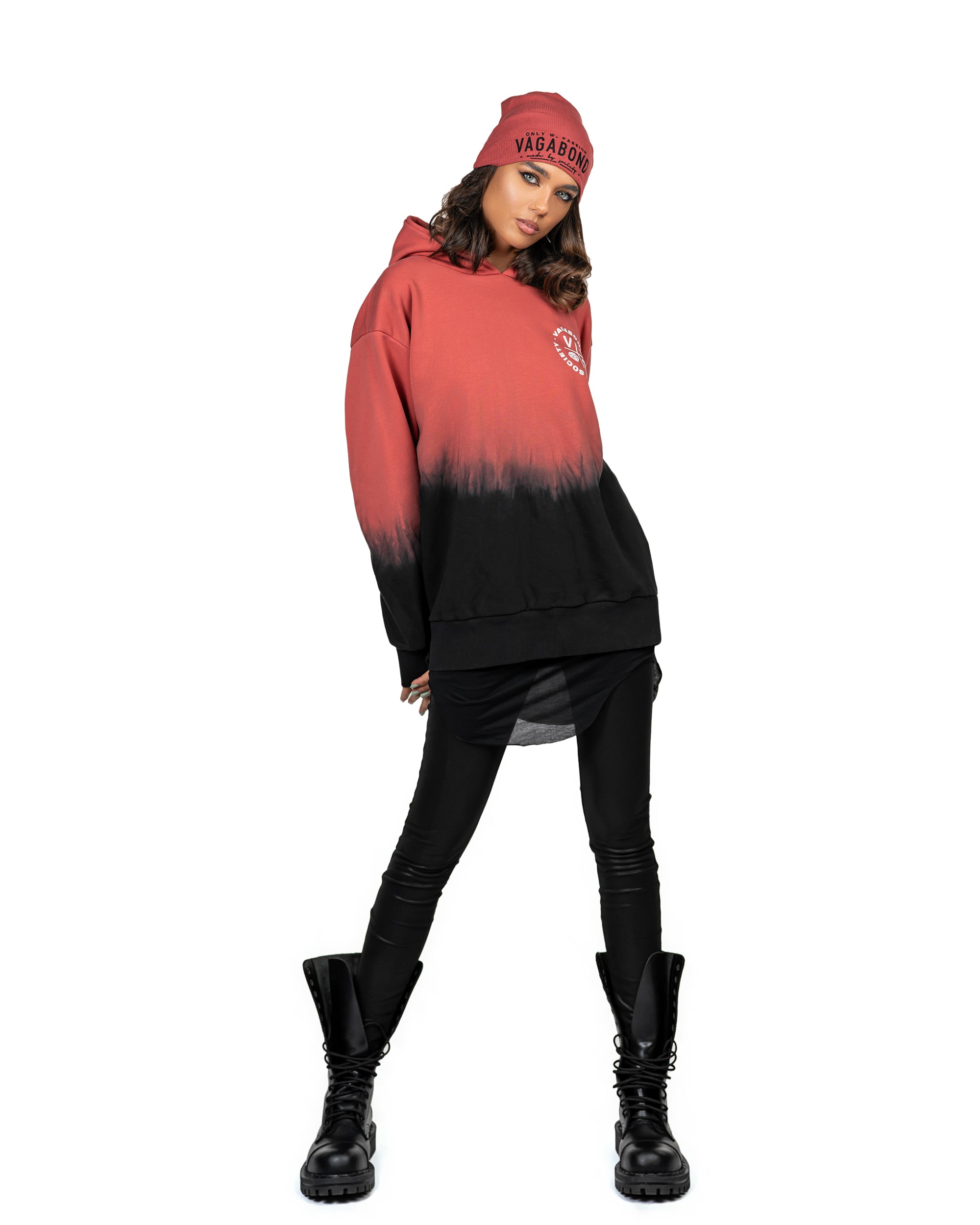 Spalona, ​​dekadencka, lifestylowa bluza z kapturem - H22297