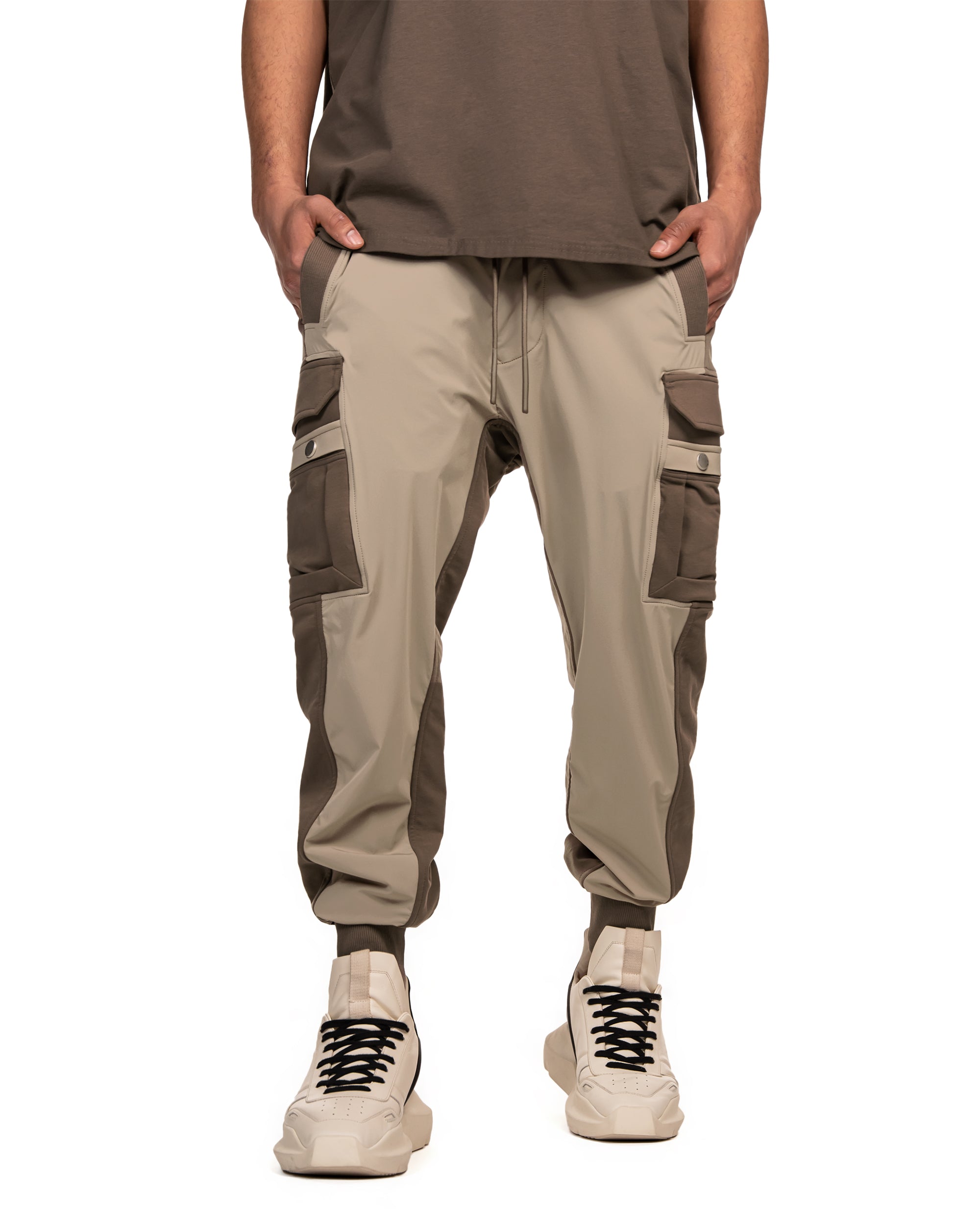 Two-tone cargo pants - P12802